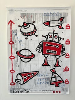 "Robot Architectural" - Acrylic on paper