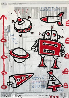 „ „Robot Architectural““ – Acryl auf Papier