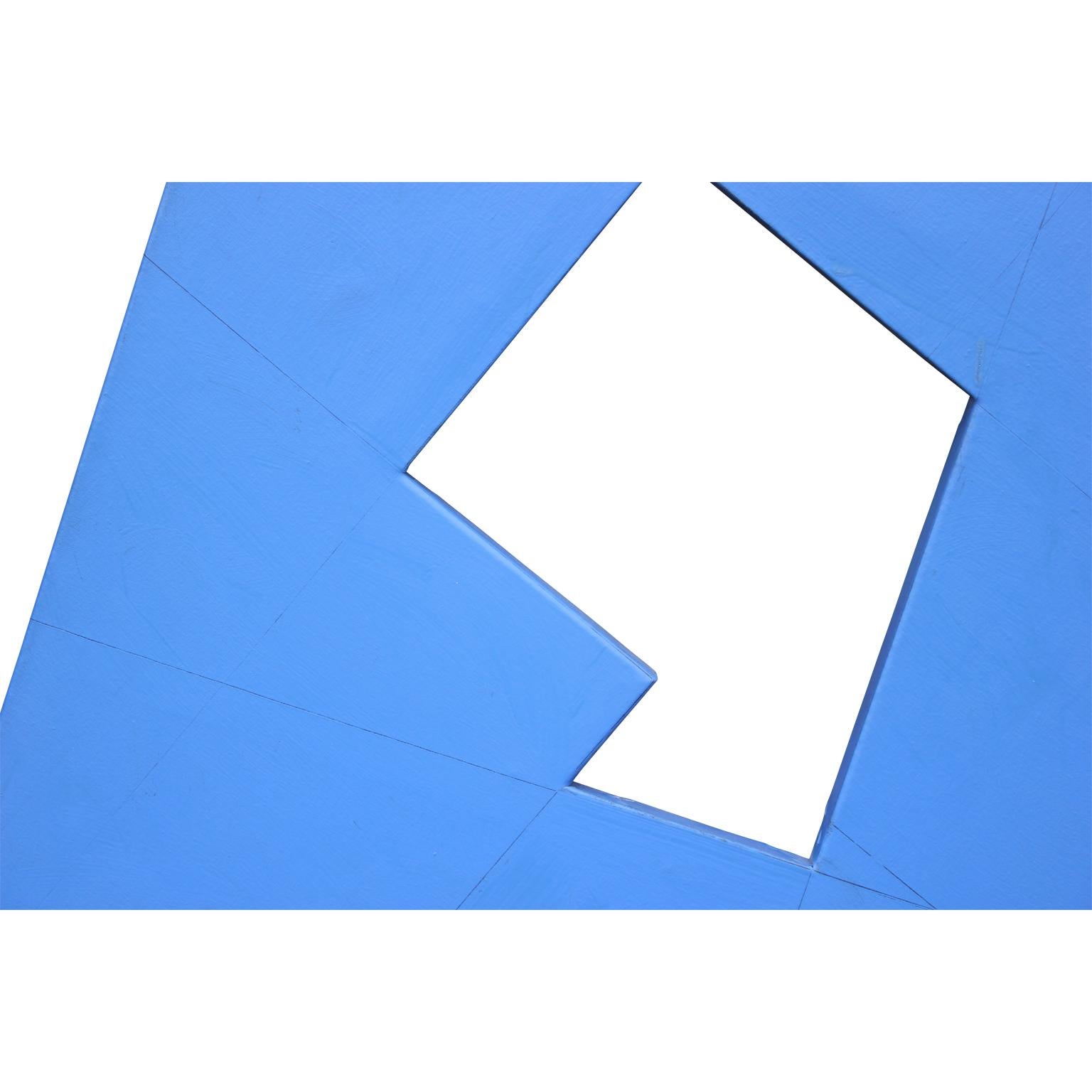 Blue Plot - Blue Geometric Abstract Painting - Sculpture by Gary Jurysta