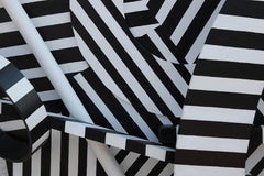 "Cut + Dried" Stripped Asymmetrical Dimensional Painted Sculpture