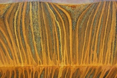 Konvexe, gelb gestreifte, bemalte Wandskulptur „Serengeti“