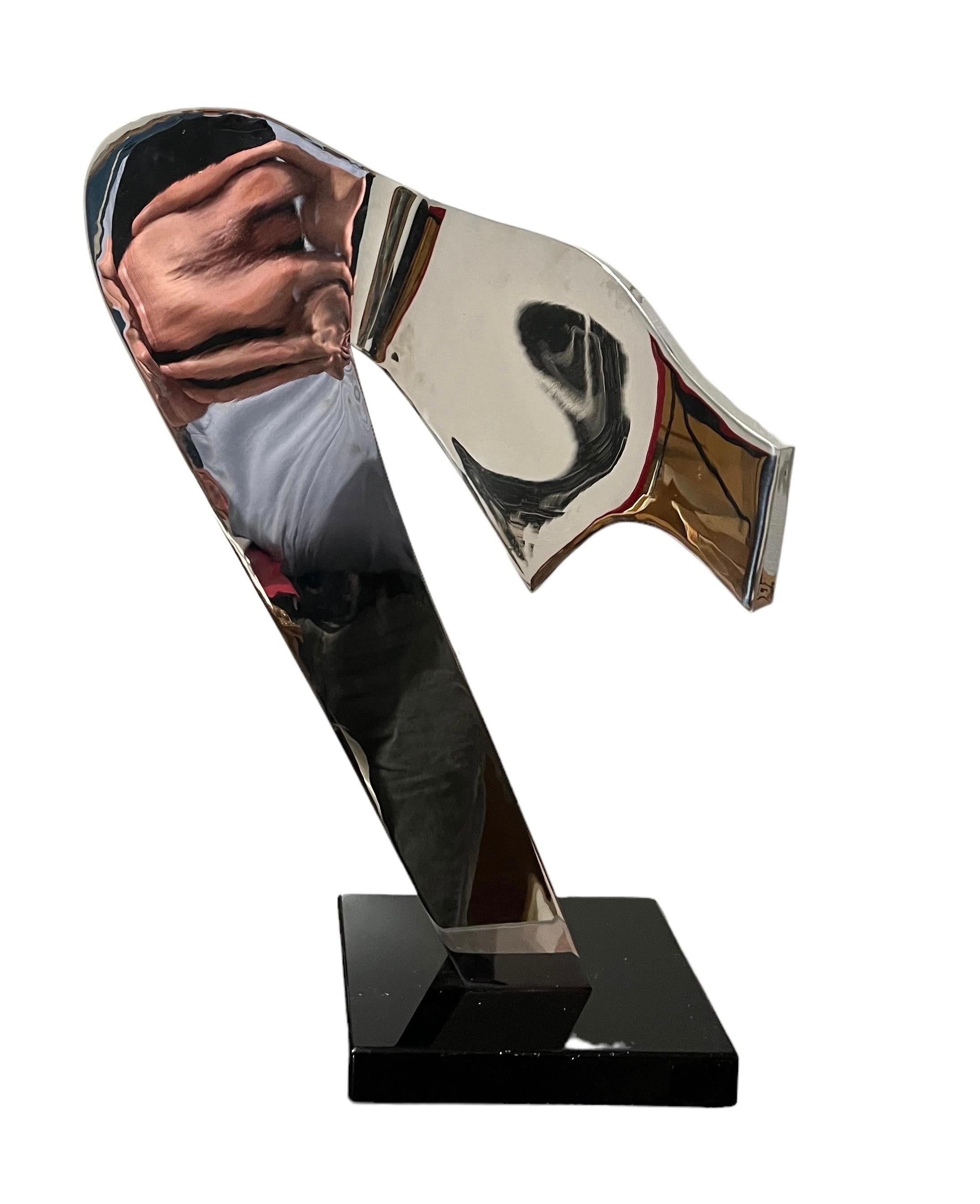 Reflektive abstrakte modernistische Skulptur aus geschweißtem Edelstahl Gary Kahle im Angebot 9