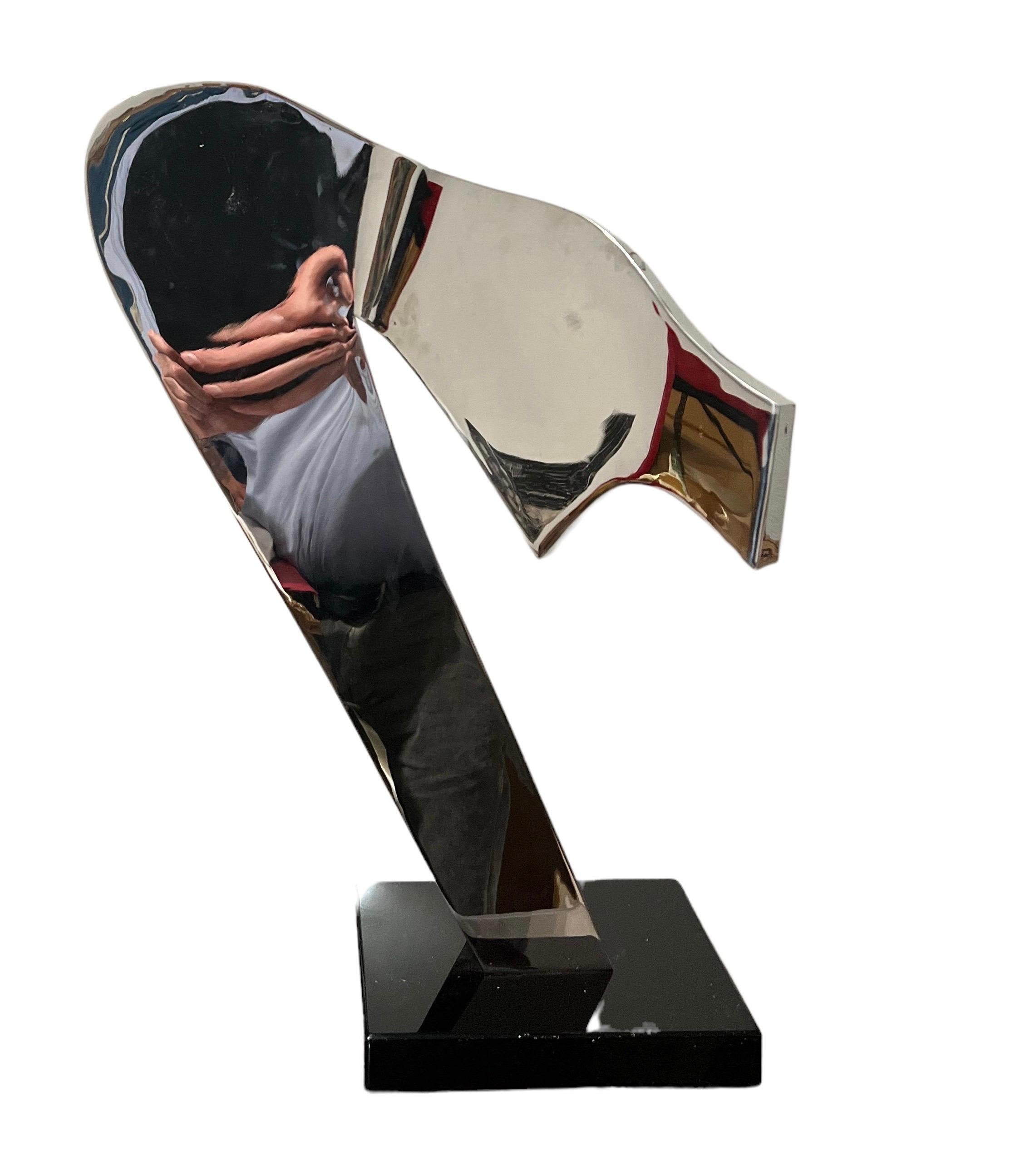 Reflektive abstrakte modernistische Skulptur aus geschweißtem Edelstahl Gary Kahle im Angebot 12