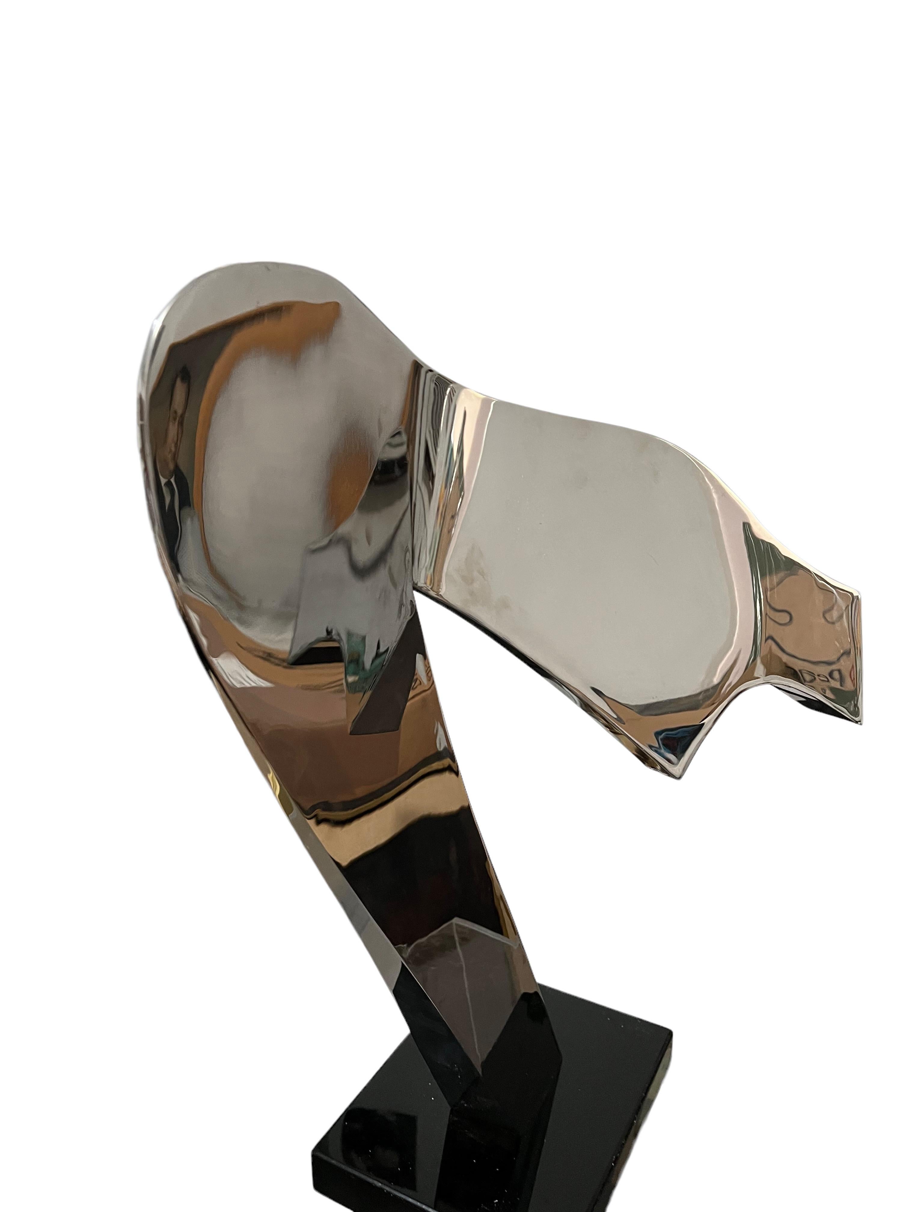 Welded Stainless Steel Reflective Abstract Modernist Sculpture Gary Kahle For Sale 16