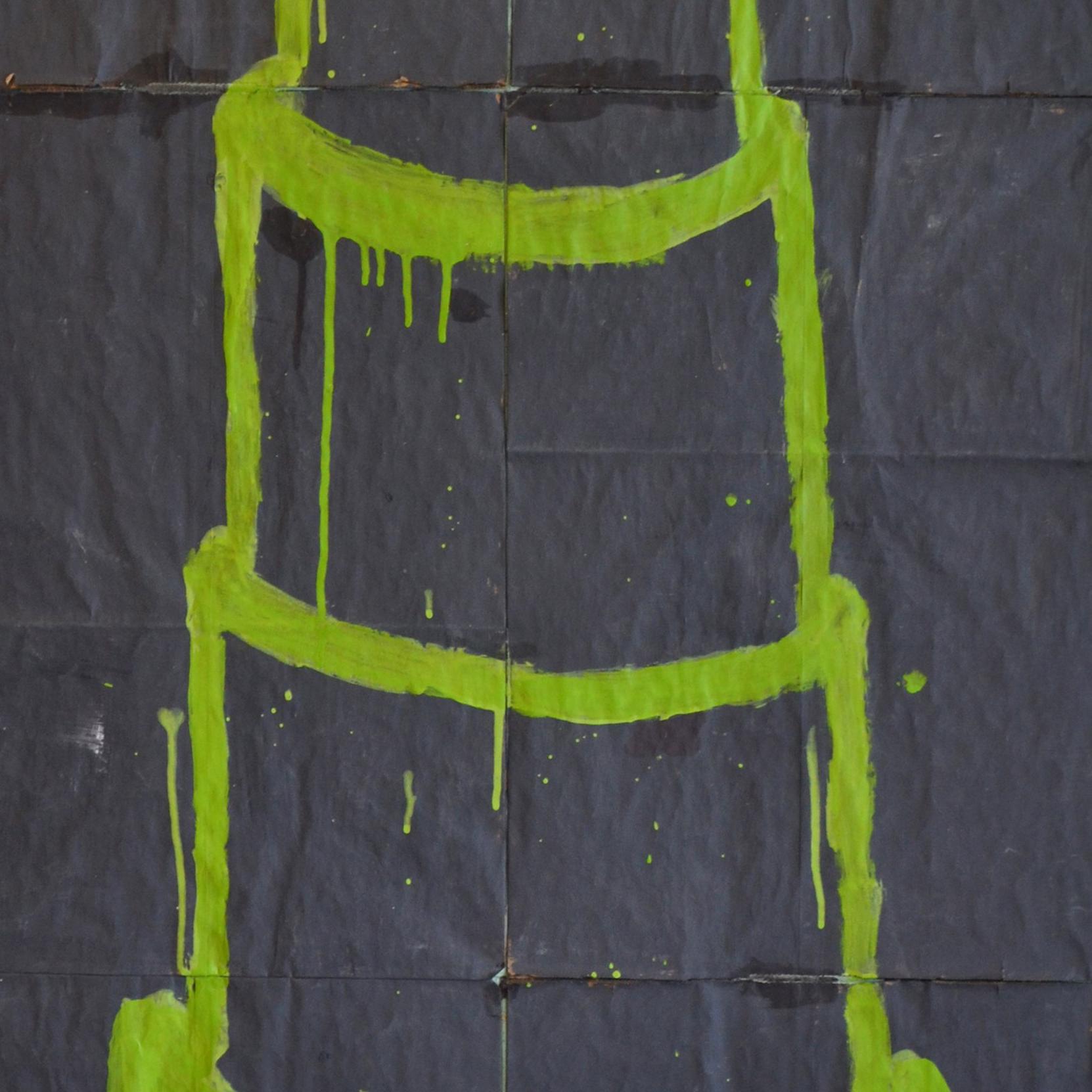 Mixed media painting of cake, Gary Komarin, Cake 5 (Lime on Charcoal ) 3