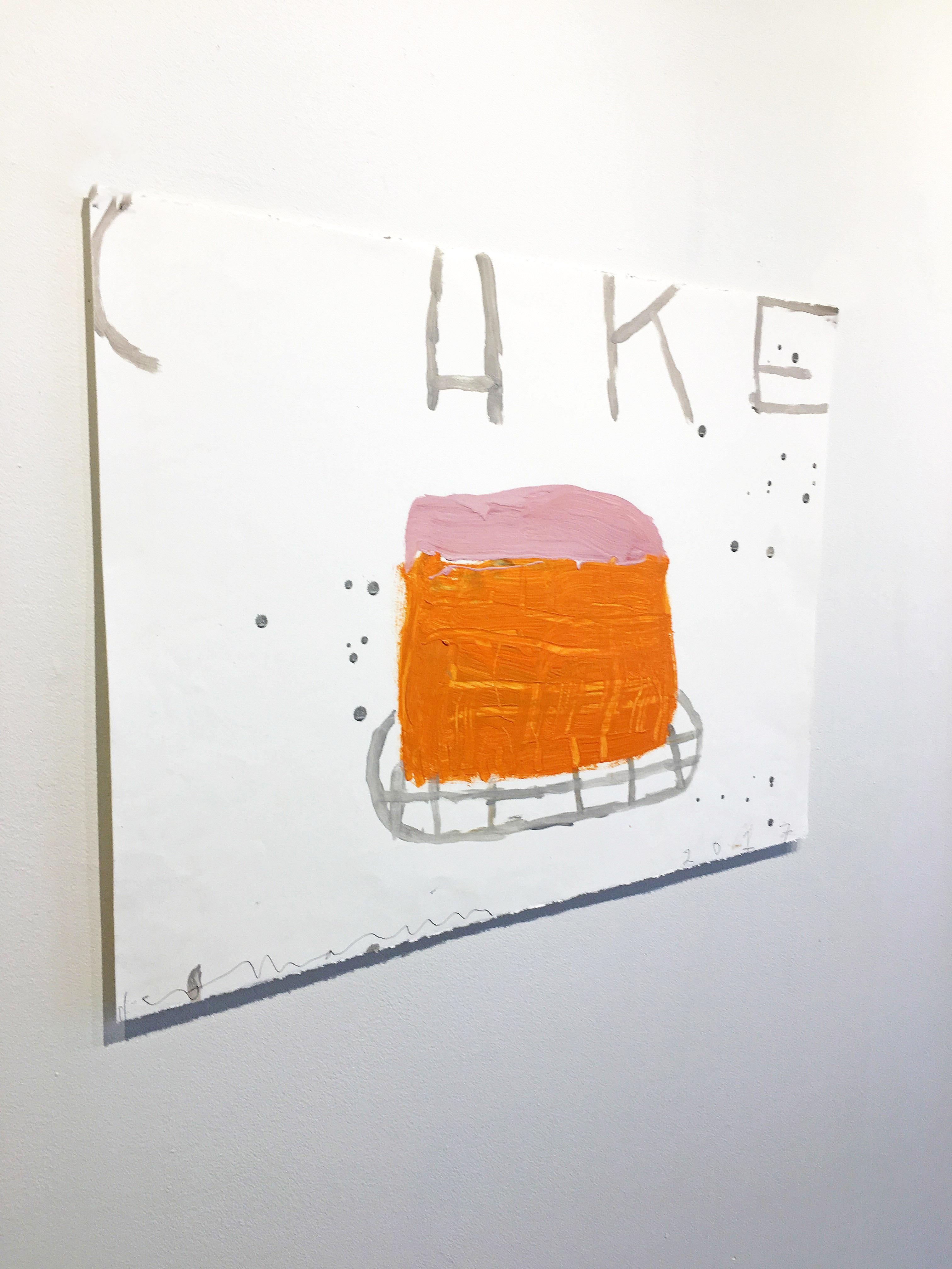 Cake (Orange and Chocolate on Creme) - Contemporary Mixed Media Art by Gary Komarin