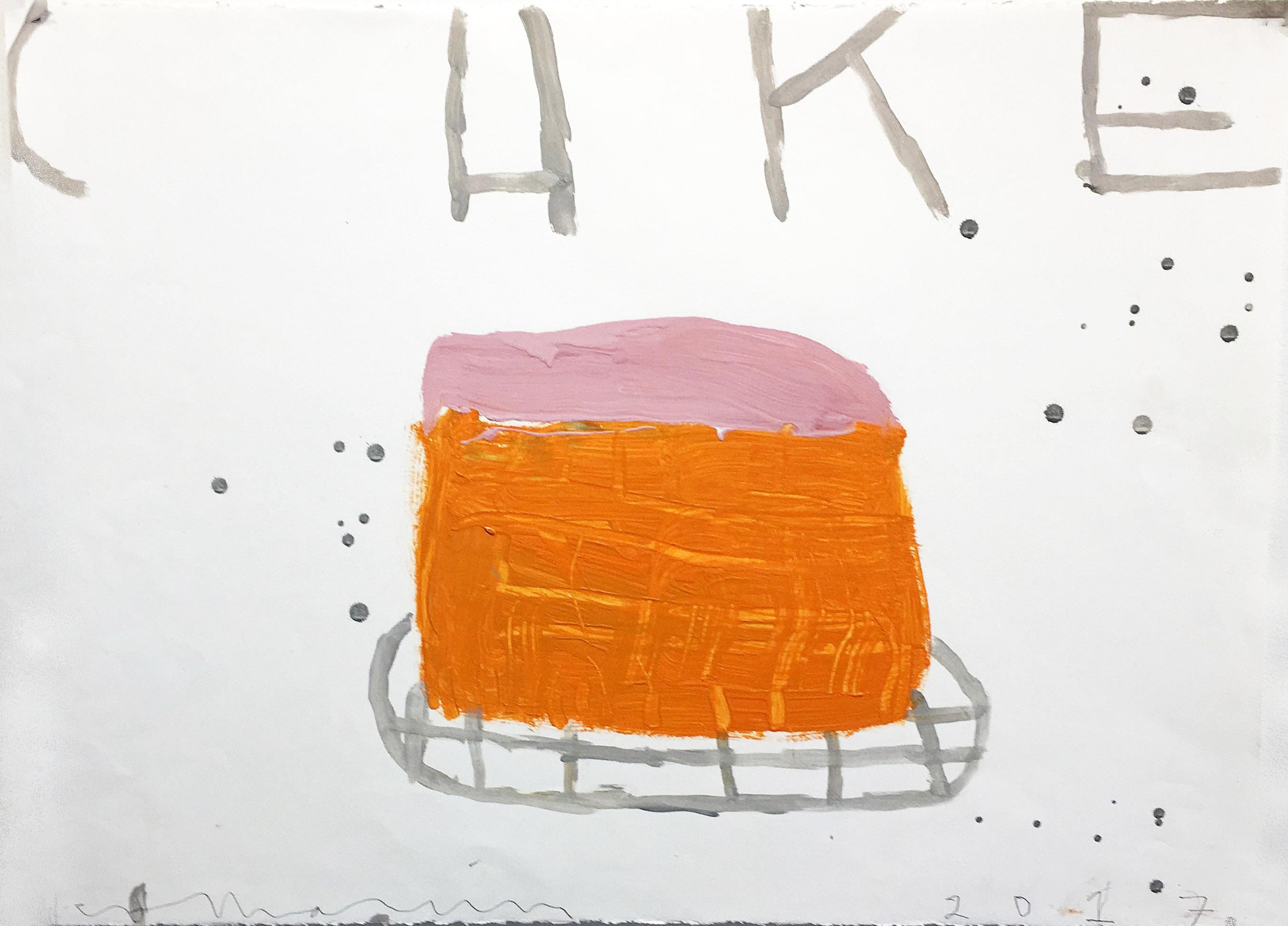 Cake (Orange and Chocolate on Creme) - Mixed Media Art by Gary Komarin