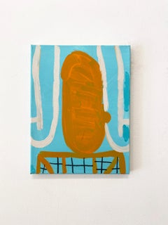 Pintura en técnica mixta de Gary Komarin 'La peluca francesa (azul)'