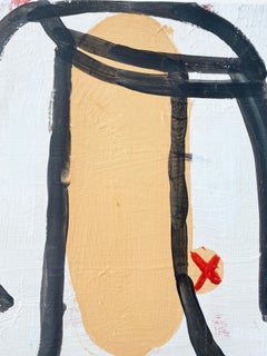 Pintura en técnica mixta de Gary Komarin 'La peluca francesa (blanca)'