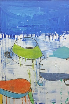 Mixed media painting, Gary Komarin, St. Jacques