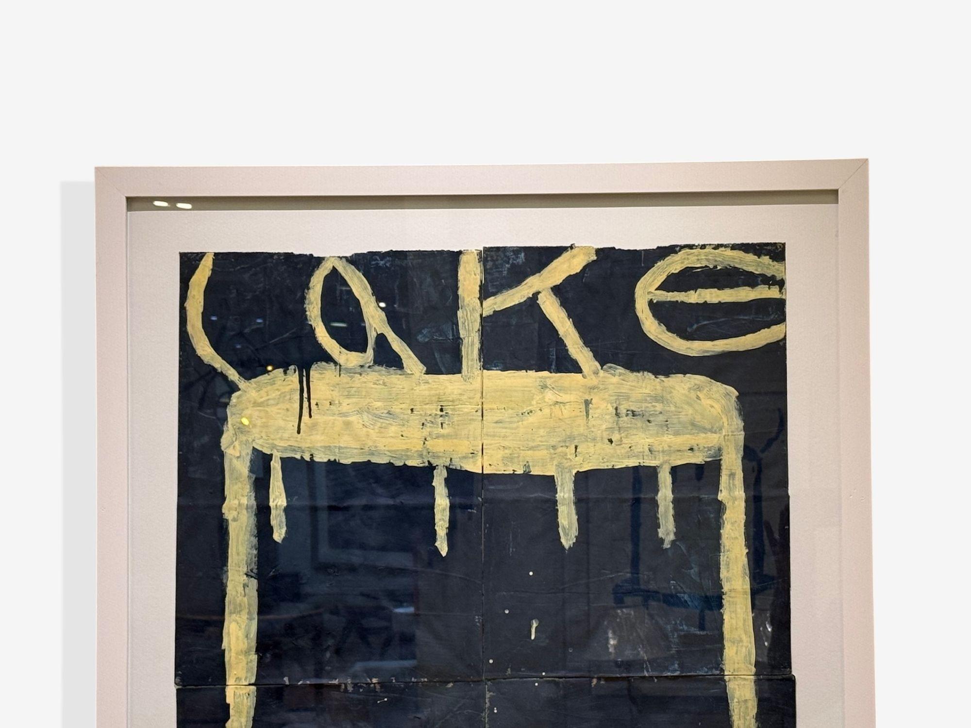 Modern Gary Komarin, Blue and Yellow Contemporary 'Cake' Painting, American, 21st C.