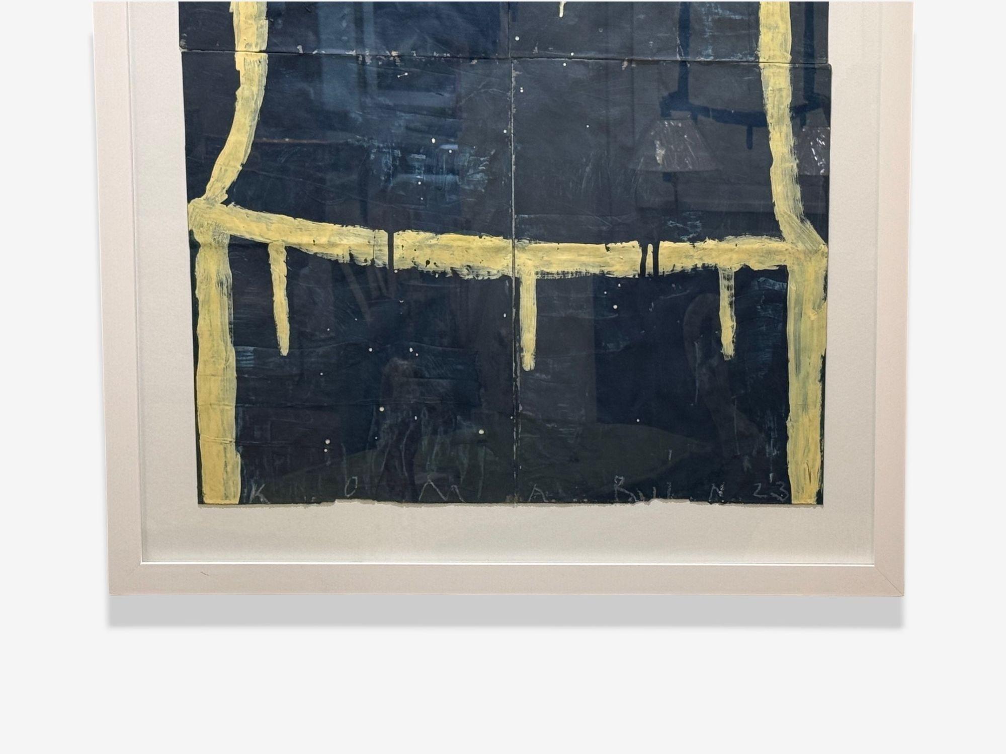 Gary Komarin, Blue and Yellow Contemporary 'Cake' Painting, American, 21st C. In New Condition In Manhasset, NY