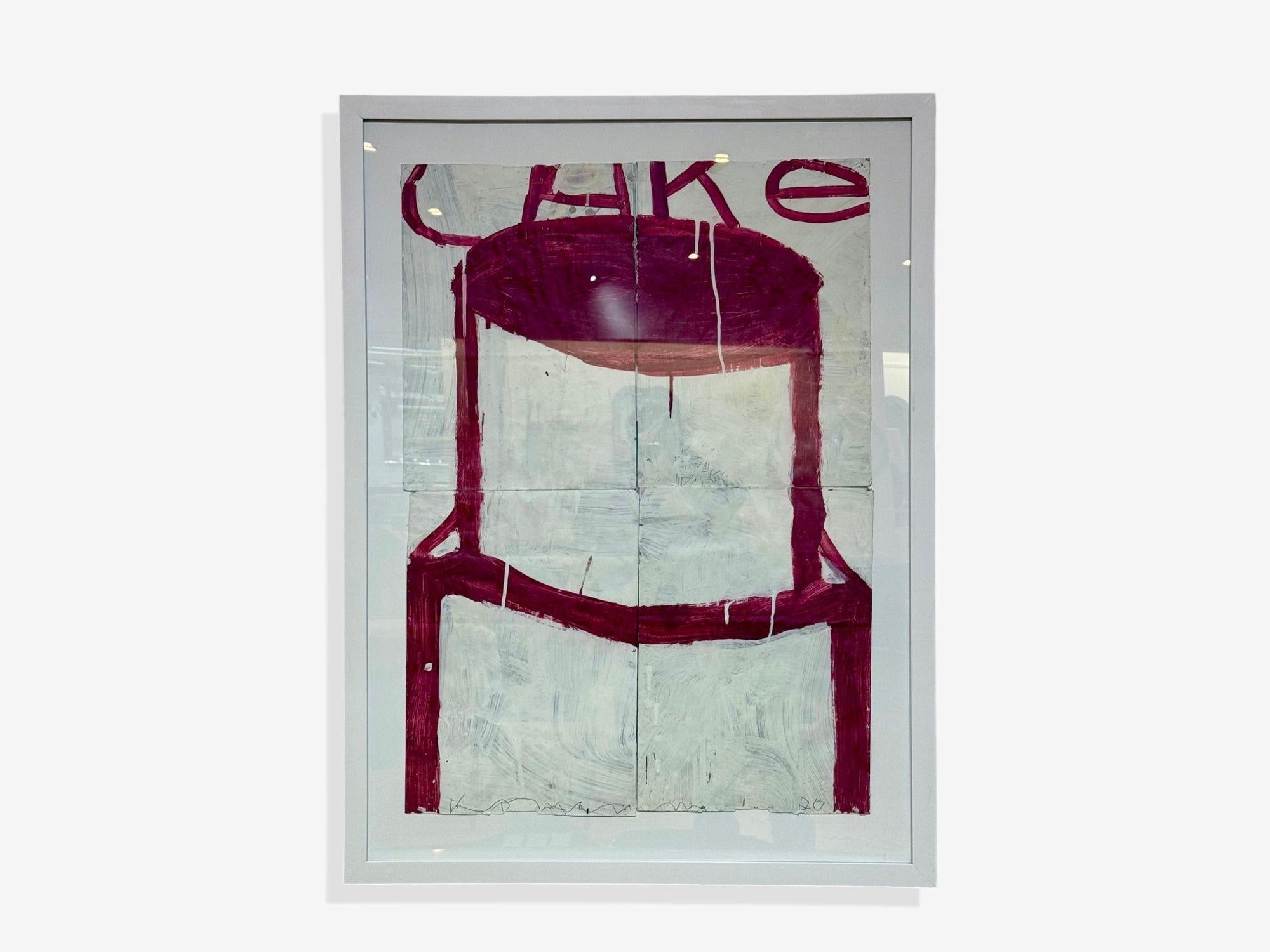 Gary Komarin, Blue and Yellow Contemporary 'Cake' Painting, American, 21st C. 4