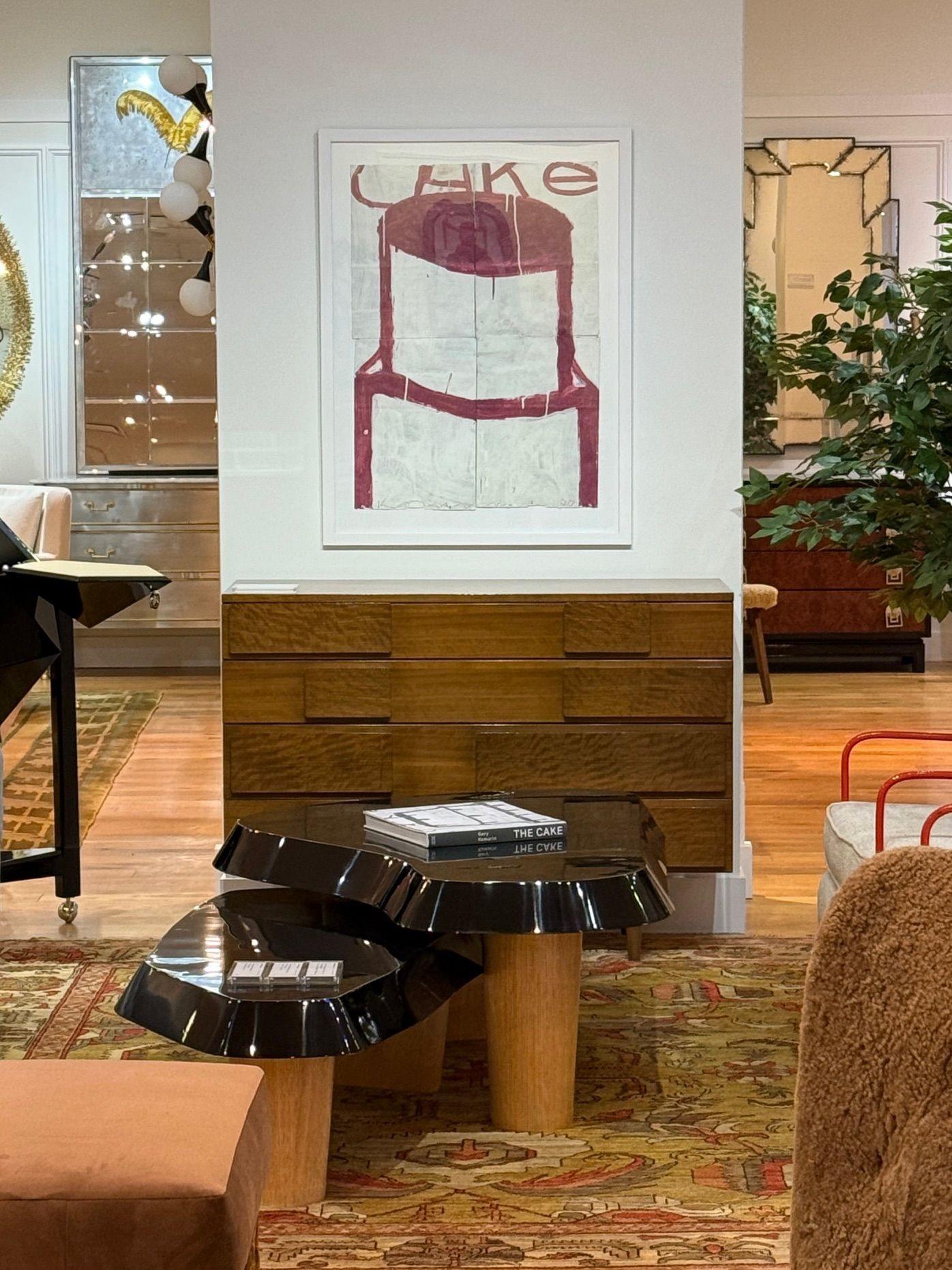 Modern Gary Komarin, Burgundy Contemporary 'Cake' Painting, American, 21st C. For Sale