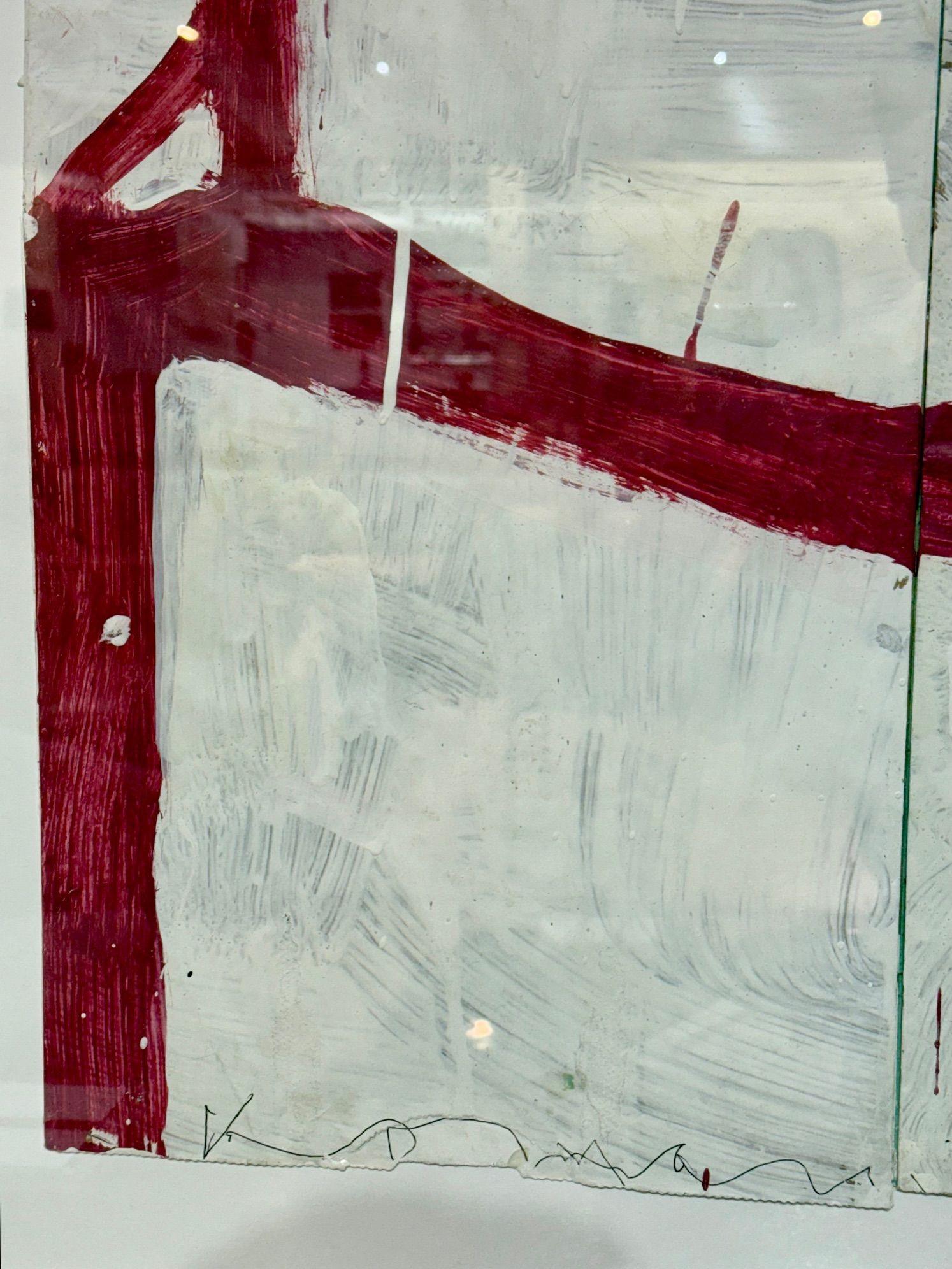 Gary Komarin, Burgundy Contemporary 'Cake' Painting, American, 21st C. For Sale 2