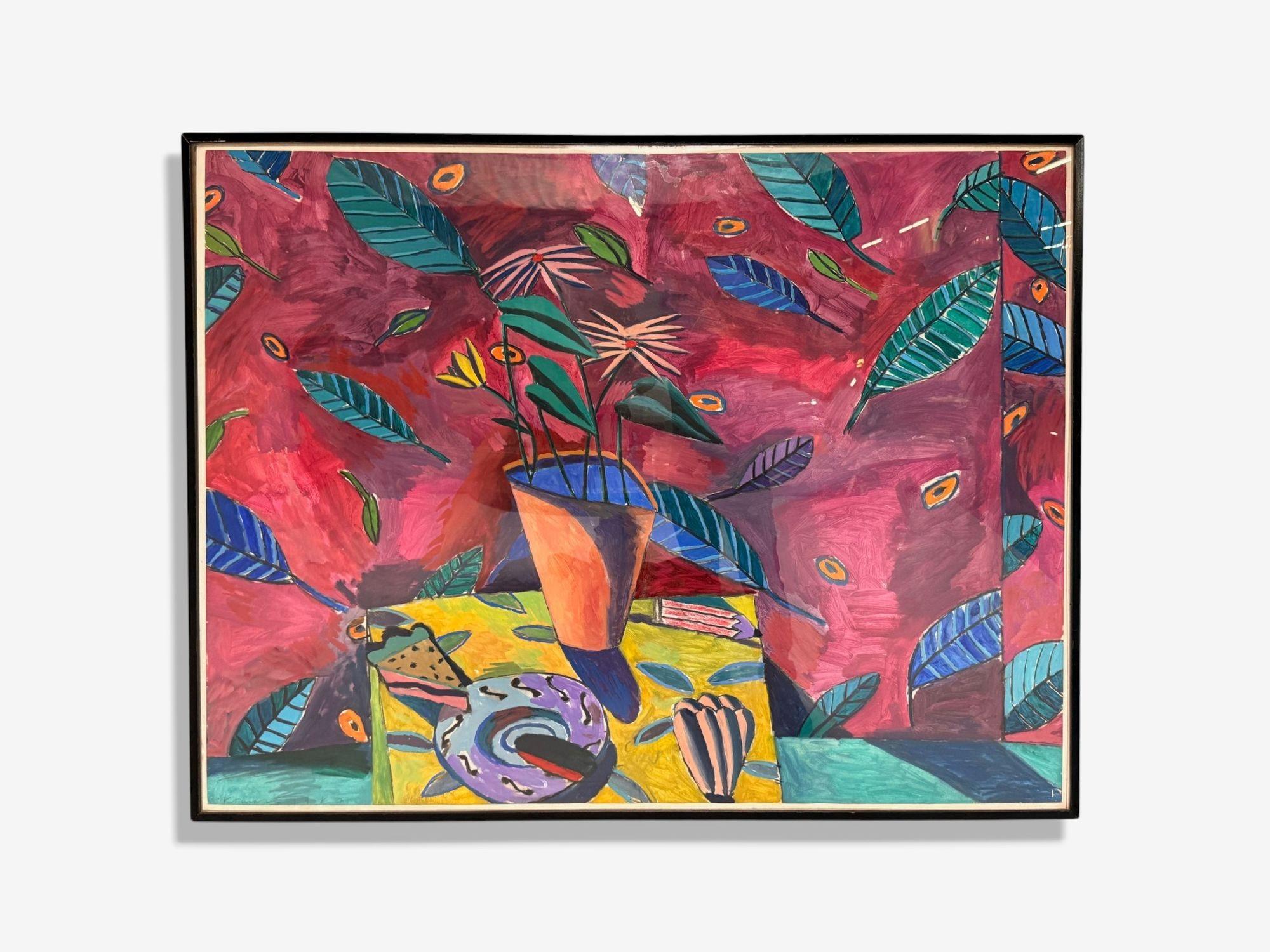Gary Komarin, Zeitgenössisch, Öl auf Papier, Acryl, großes abstraktes Gemälde, USA, 1987

'Loosha' 1987 von Gary Komarin - ein zeitgenössisches Öl auf Papier mit Ölkreide und Acryl von Gary Komarin.

Öl auf Papier, Ölkreide, Acryl; USA, 1987

Der