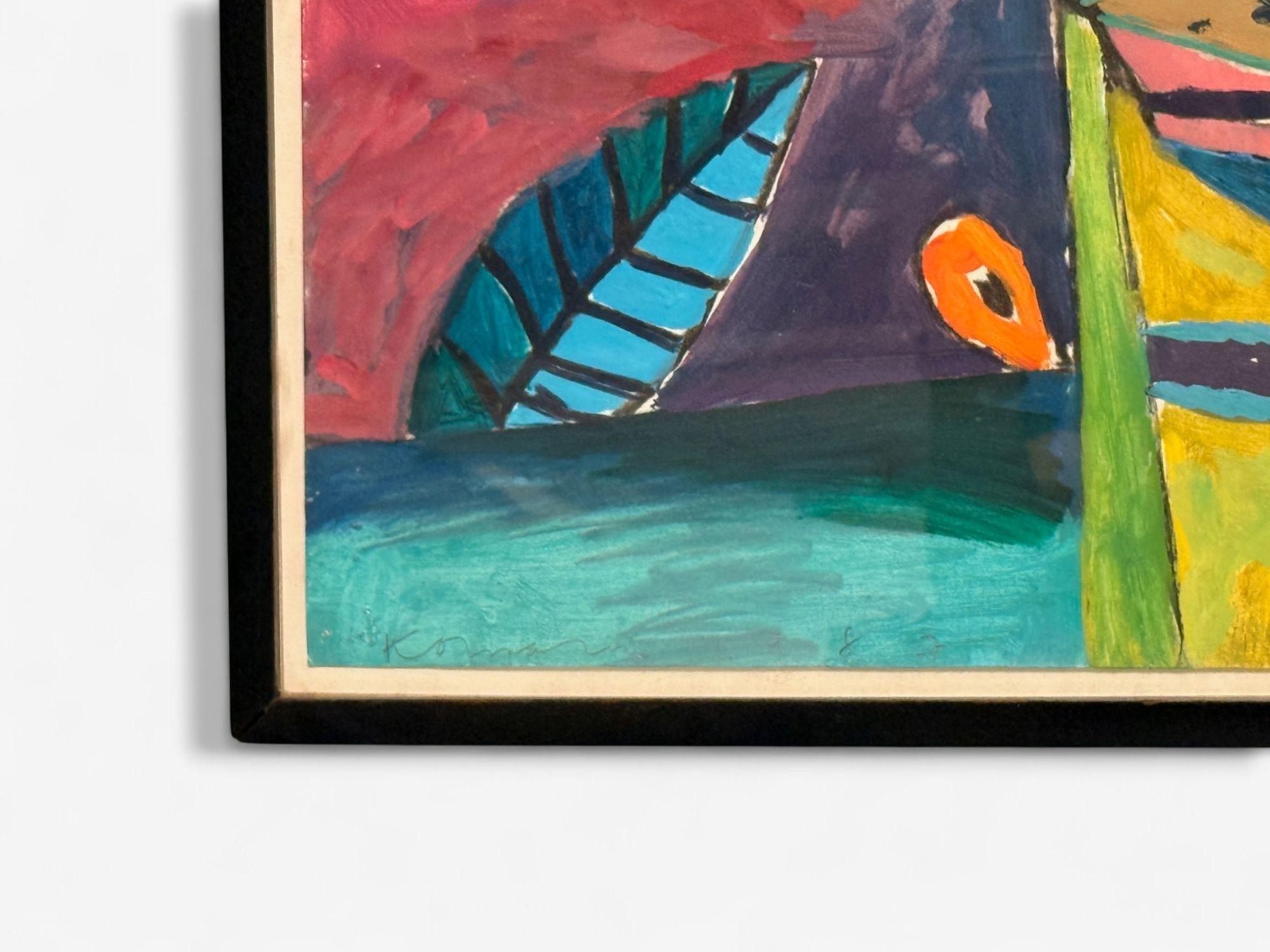 Gary Komarin, Zeitgenössisch, Öl auf Papier, großes abstraktes Gemälde, USA, 1987 (Acryl) im Angebot
