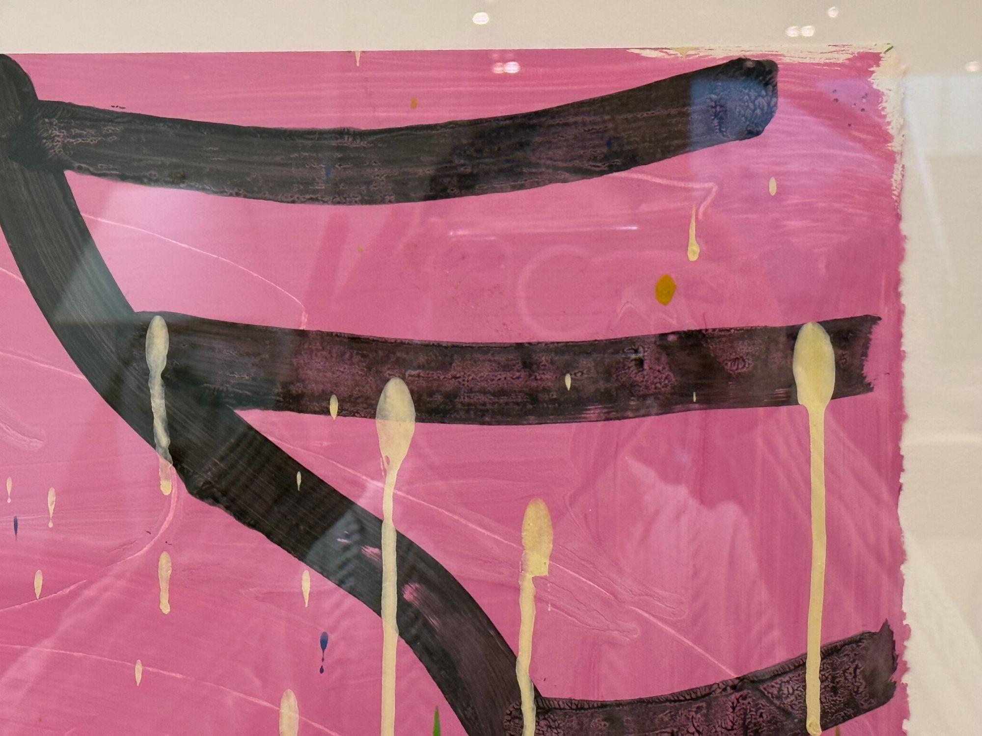 Gary Komarin, Pink and Black Contemporary 'Vessel' Painting, American, 21st C. For Sale 3