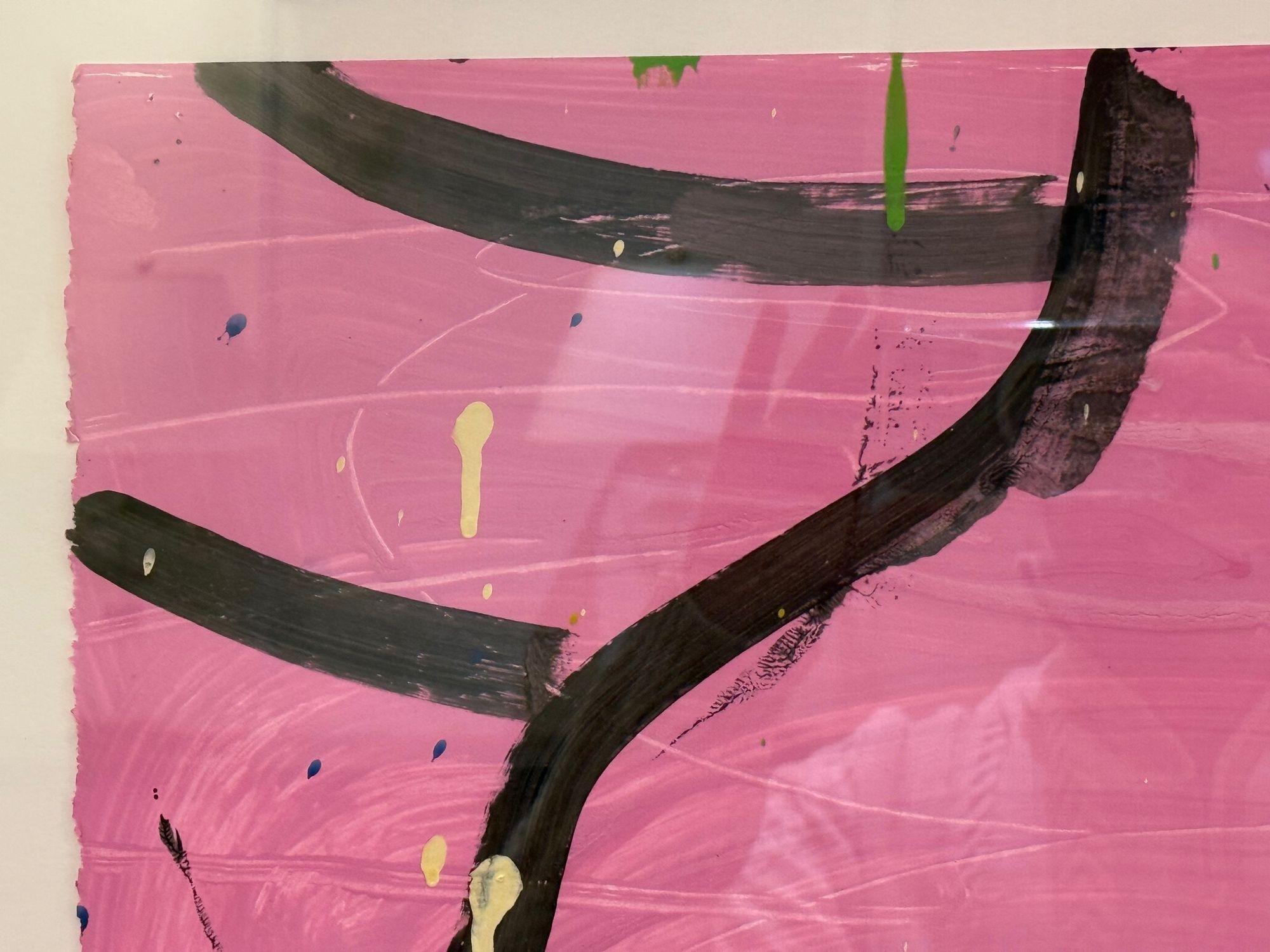 Gary Komarin, Pink and Black Contemporary 'Vessel' Painting, American, 21st C. For Sale 4