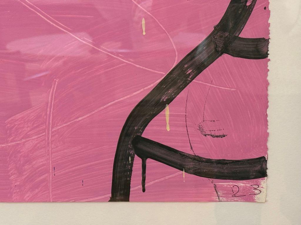 Gary Komarin, Pink and Black Contemporary 'Vessel' Painting, American, 21st C. For Sale 5
