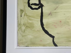 Gary Komarin Untitled Black on LIght Green, acrylic on paper, 1997