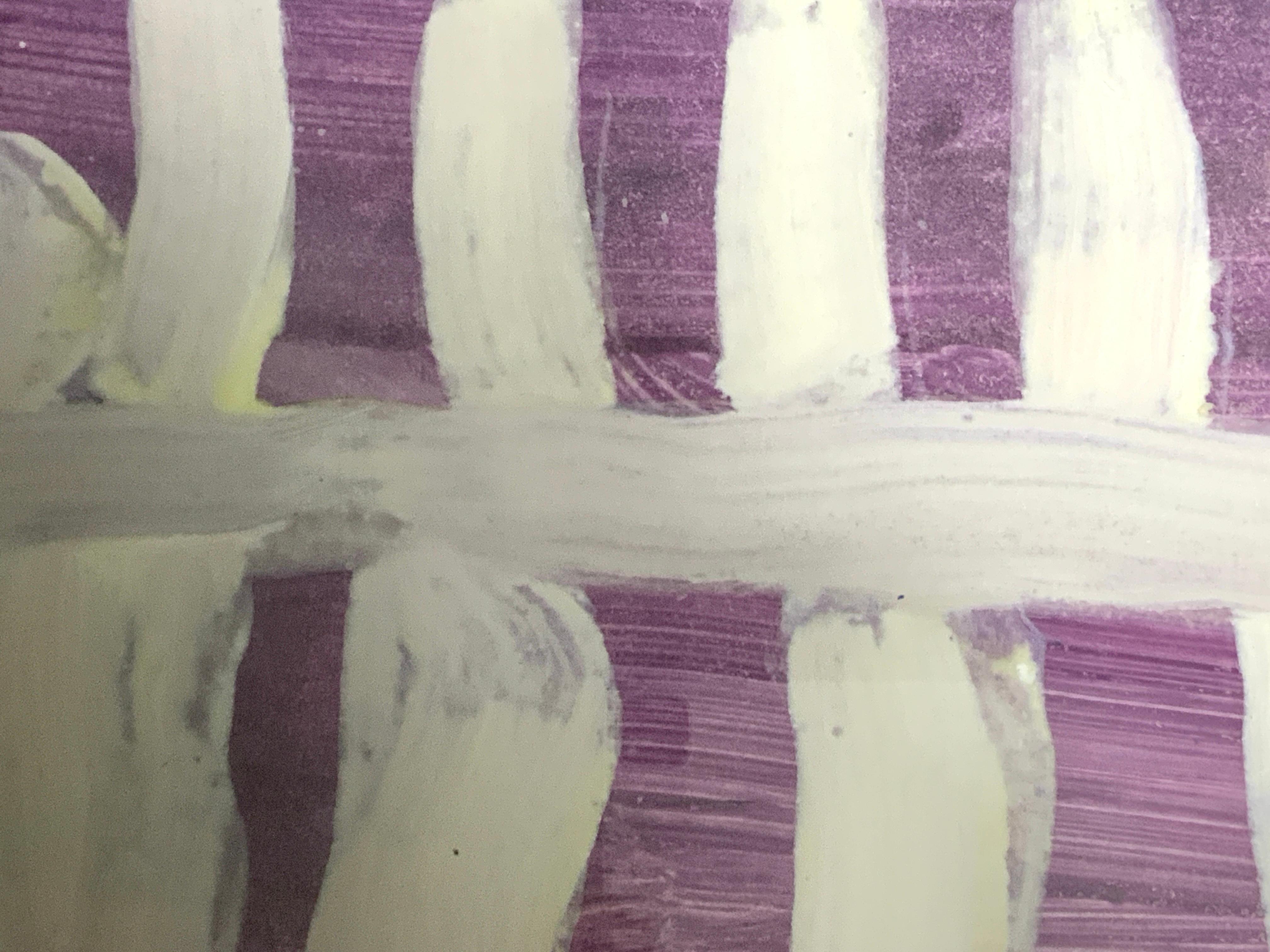 American Gary Komarin “White Cake on Purple”, acrylic on paper, 1997 For Sale