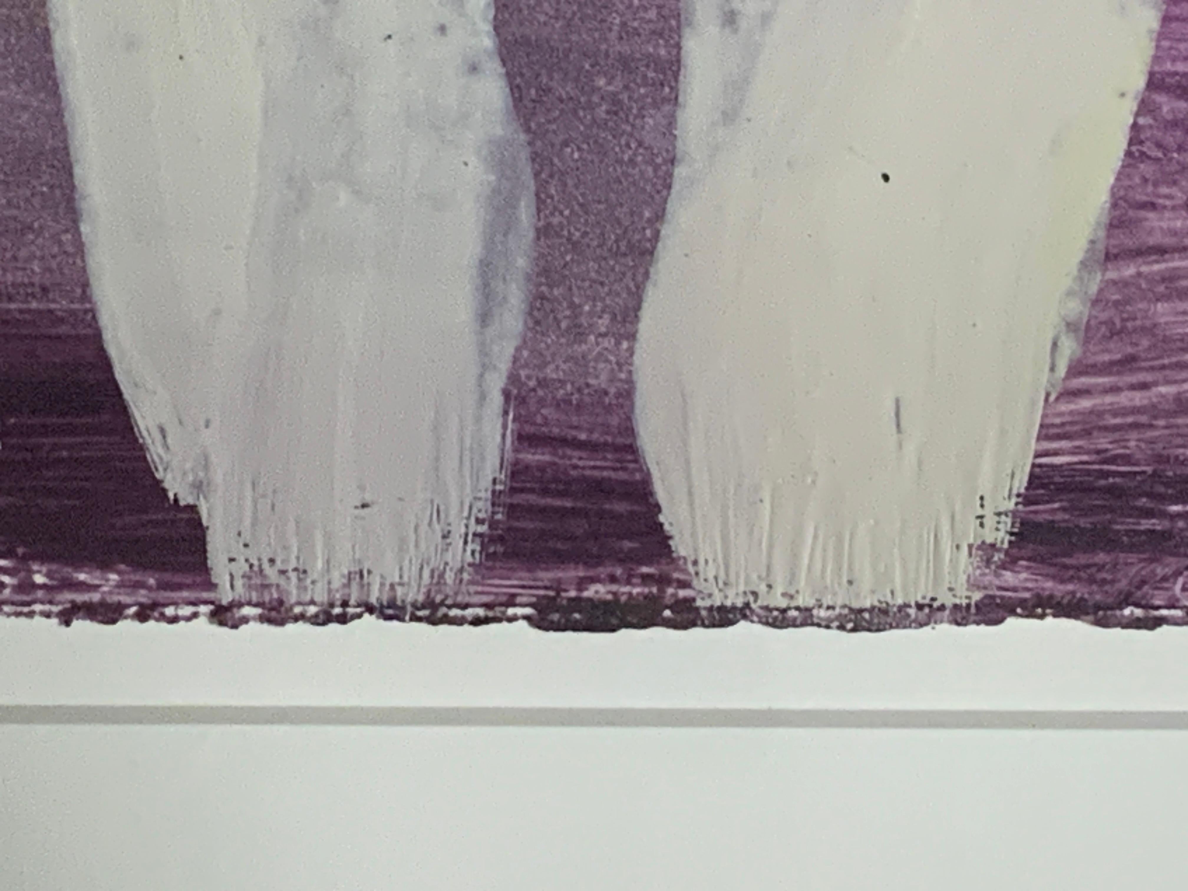 Late 20th Century Gary Komarin “White Cake on Purple”, acrylic on paper, 1997 For Sale