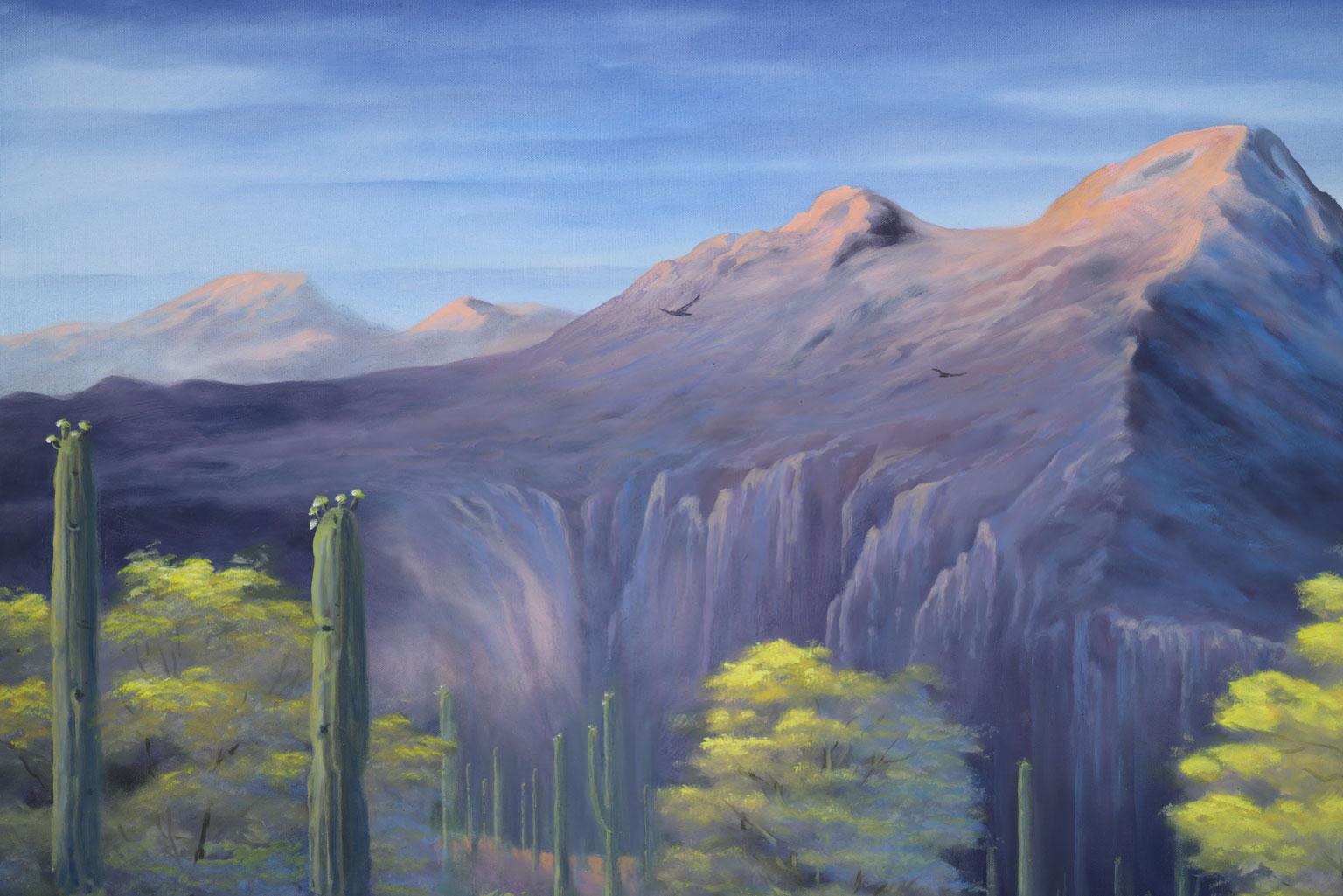 Pintura al óleo sobre lienzo de Gary Kremen, gran paisaje de más de 1,5 metros, enmarcada en venta 5