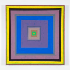 Gary Lang, CONCENTRICSQUAREONE, acrylic painting on panel, geometric abstraction