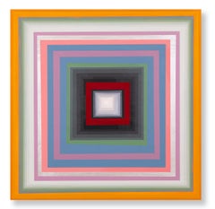 Gary Lang, CONCENTRICSQUARETEN, acrylic painting on panel, geometric abstraction