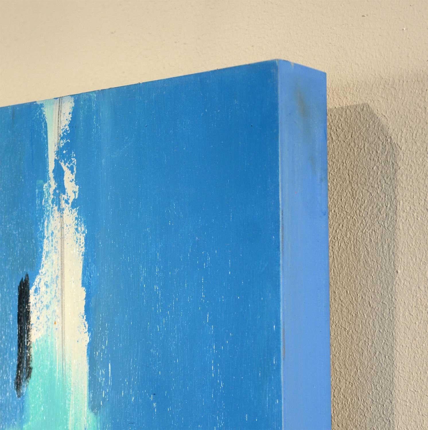 Peinture à l'huile abstraite - Émeraude bleue - Painting de Gary Leonard