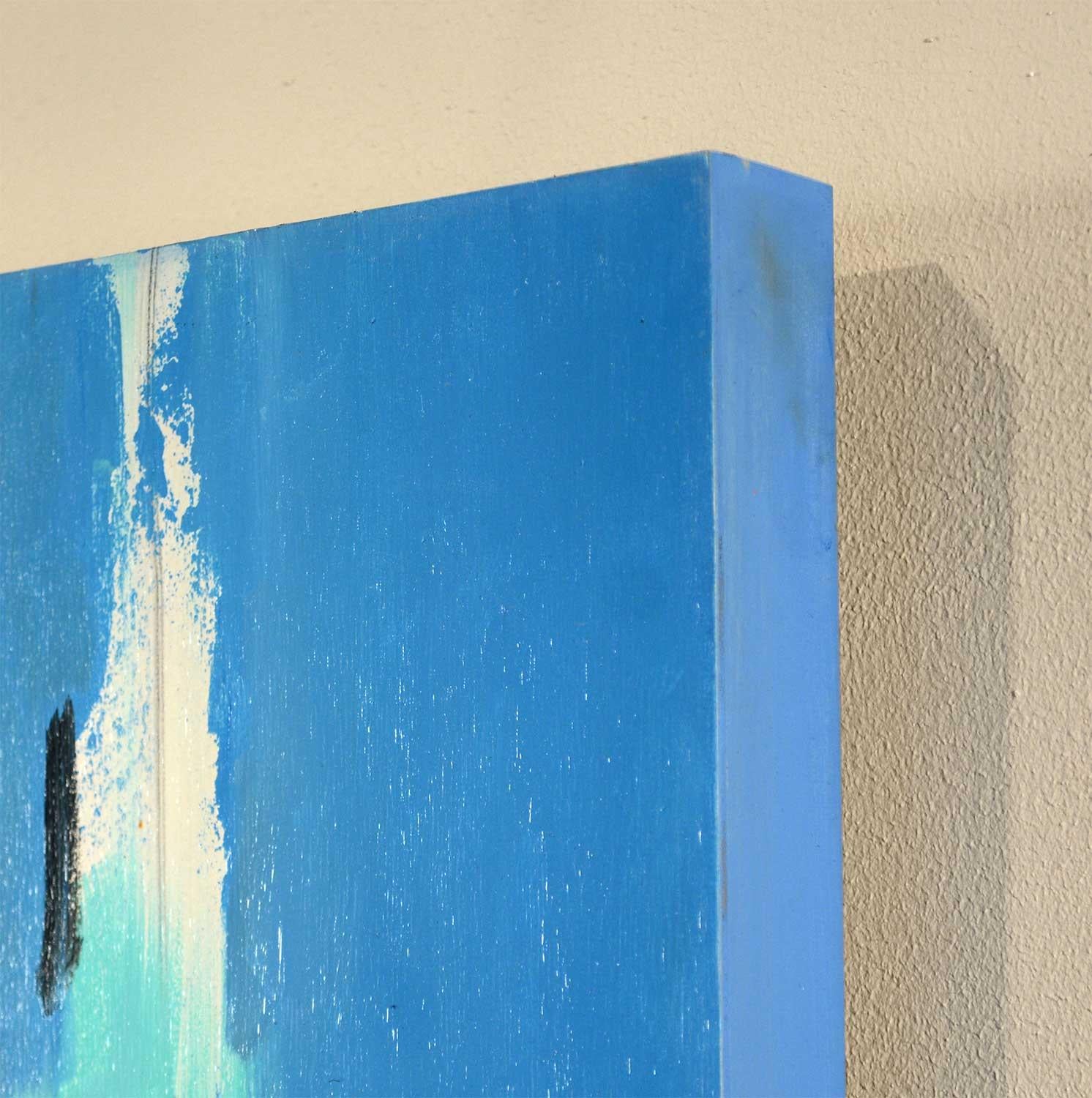 Il blu emerge, pittura ad olio astratta - Painting di Gary Leonard