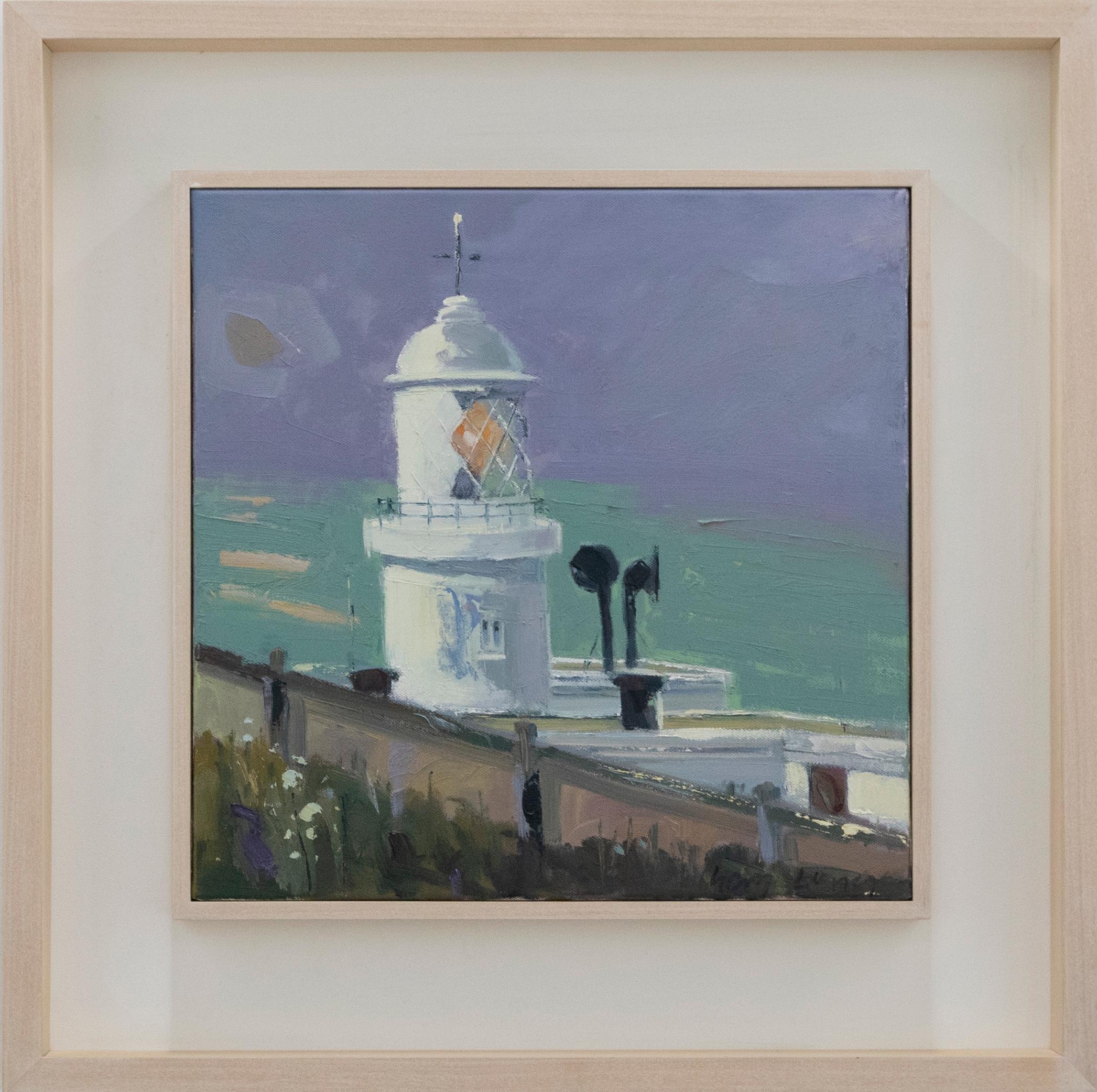 Gary Long (nato nel 1945) - Olio contemporaneo della Scuola della Cornovaglia con cornice, Pendeen Watch 2