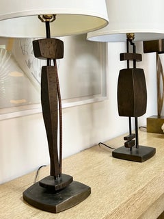 Gary Magakis Pair of Sculptural Metal Table Lamps