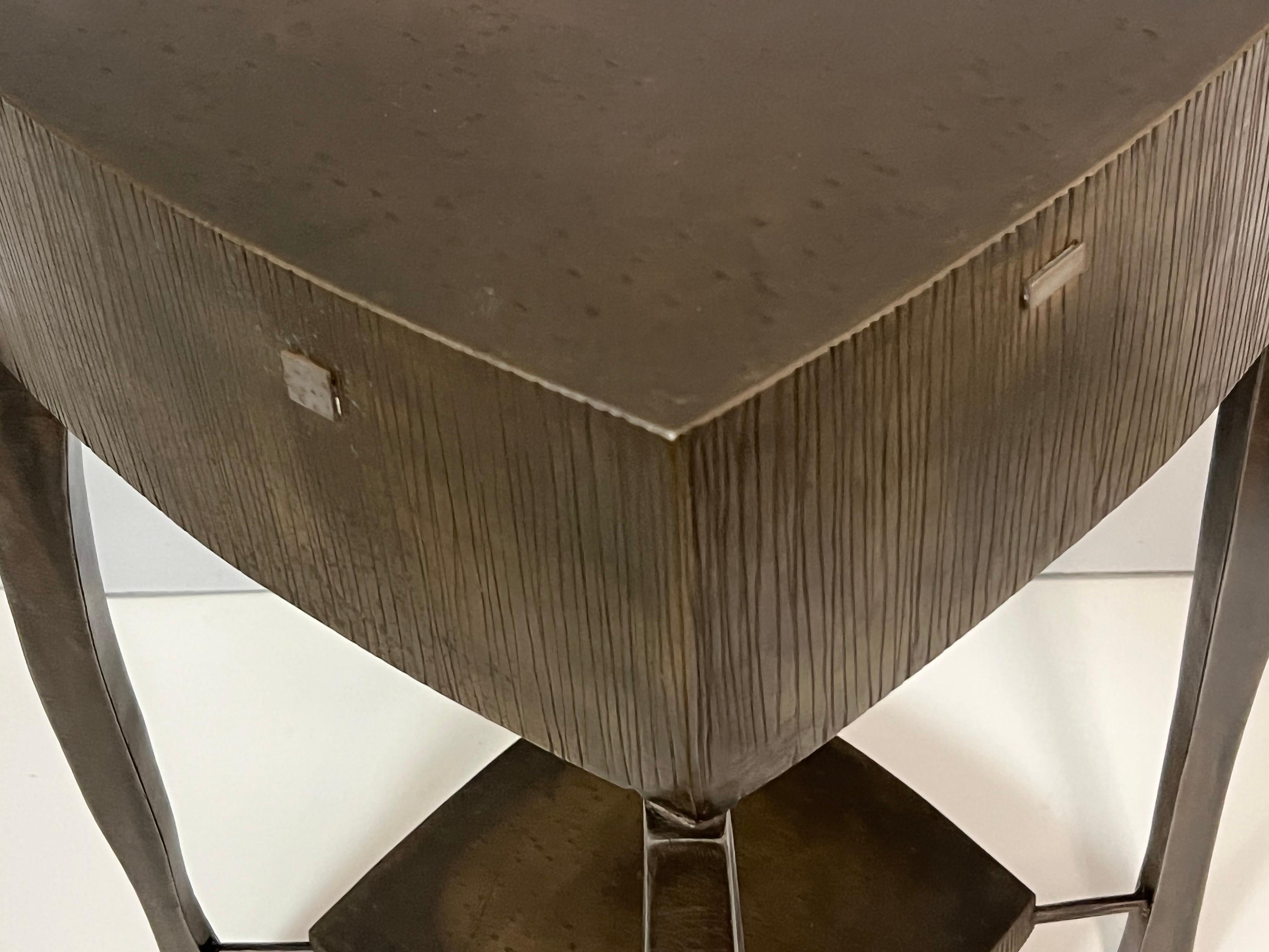 Contemporary Gary Magakis Sculptural Metal Side Table, 2006