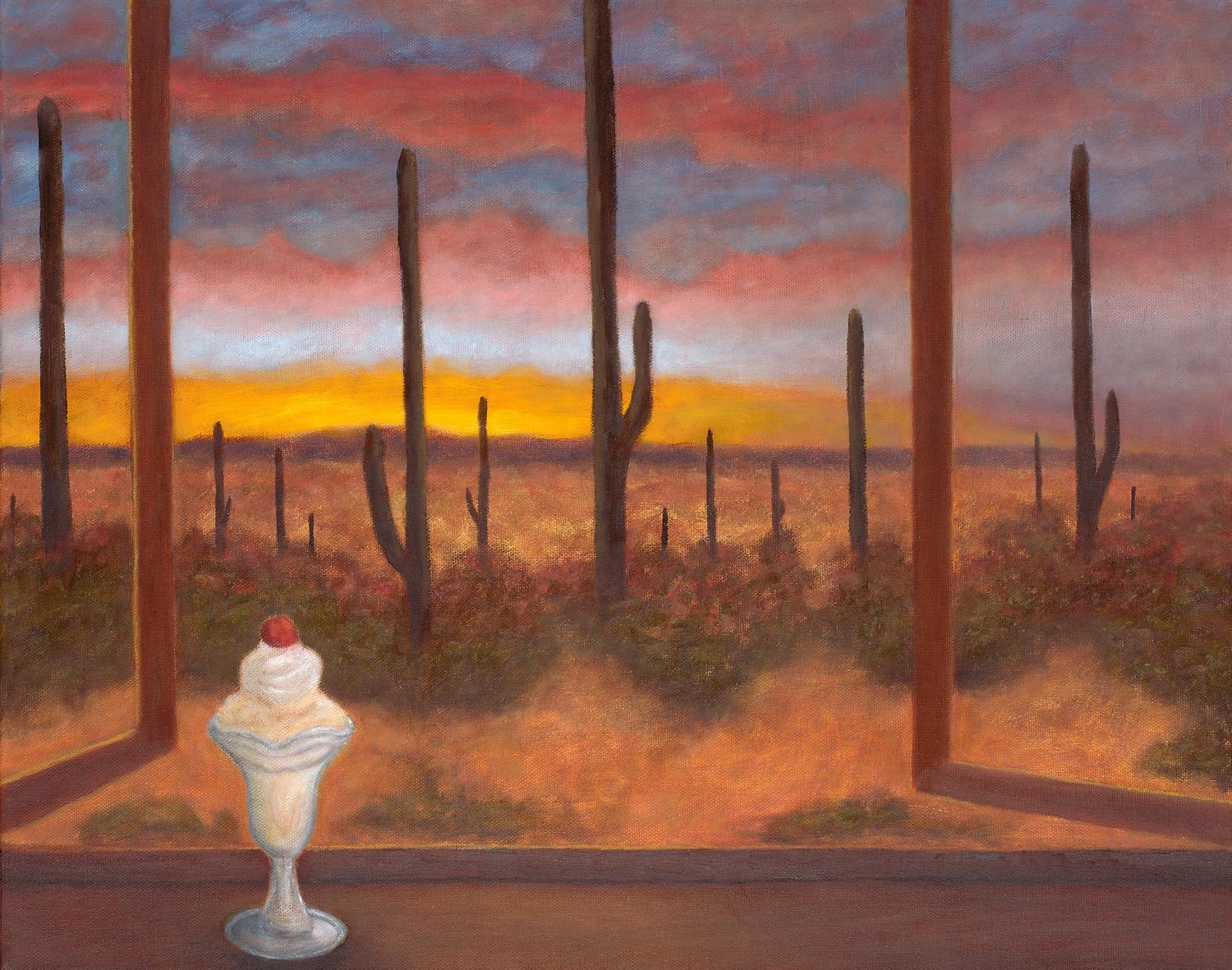 Gary Masline Landscape Painting - Oil on Canvas Painting -- Desert Dessert