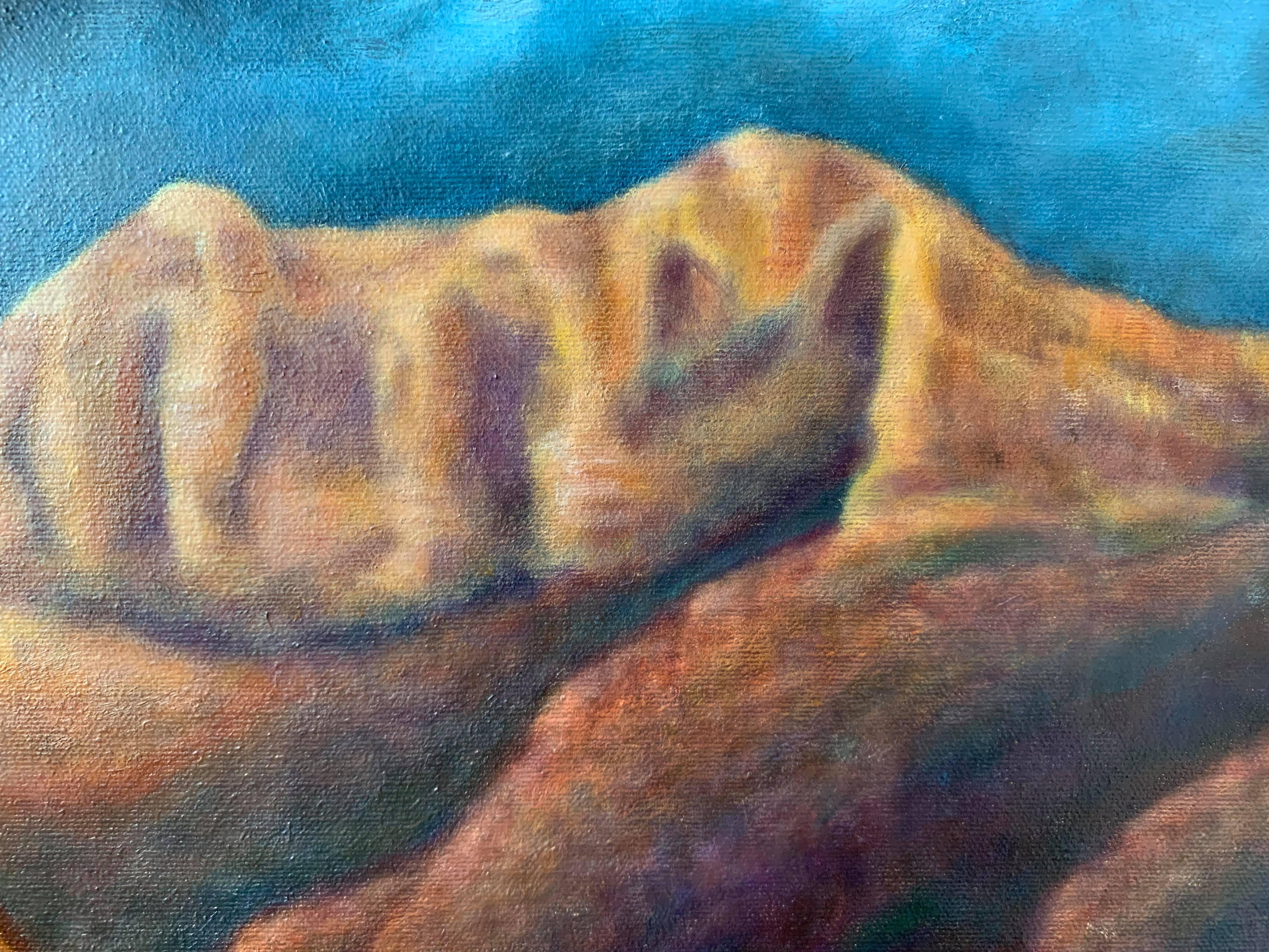 Pintura al óleo sobre lienzo Paisaje -- Dreambridge - Painting Contemporáneo de Gary Masline