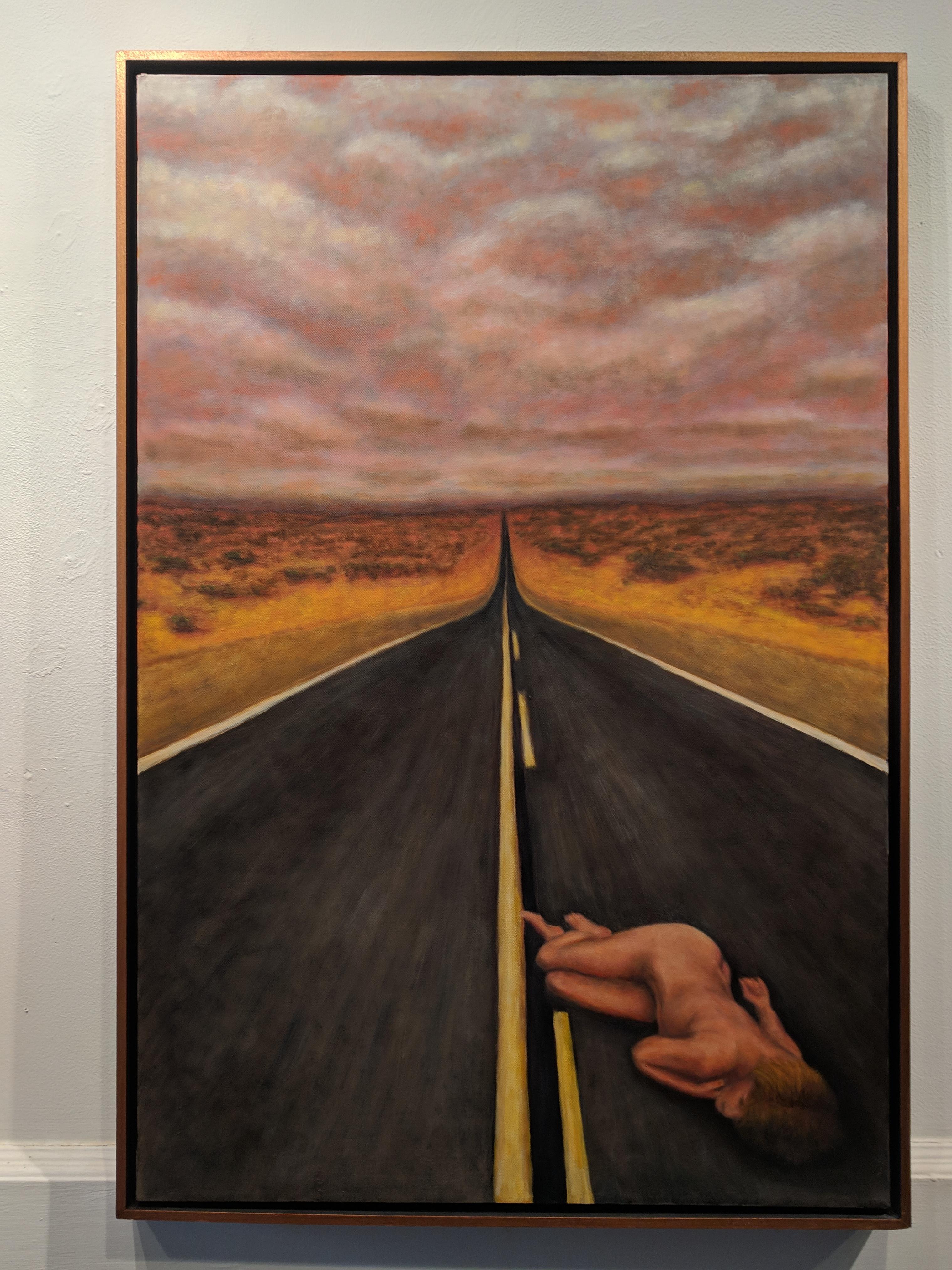 Ölgemälde – Highway Rest – Painting von Gary Masline