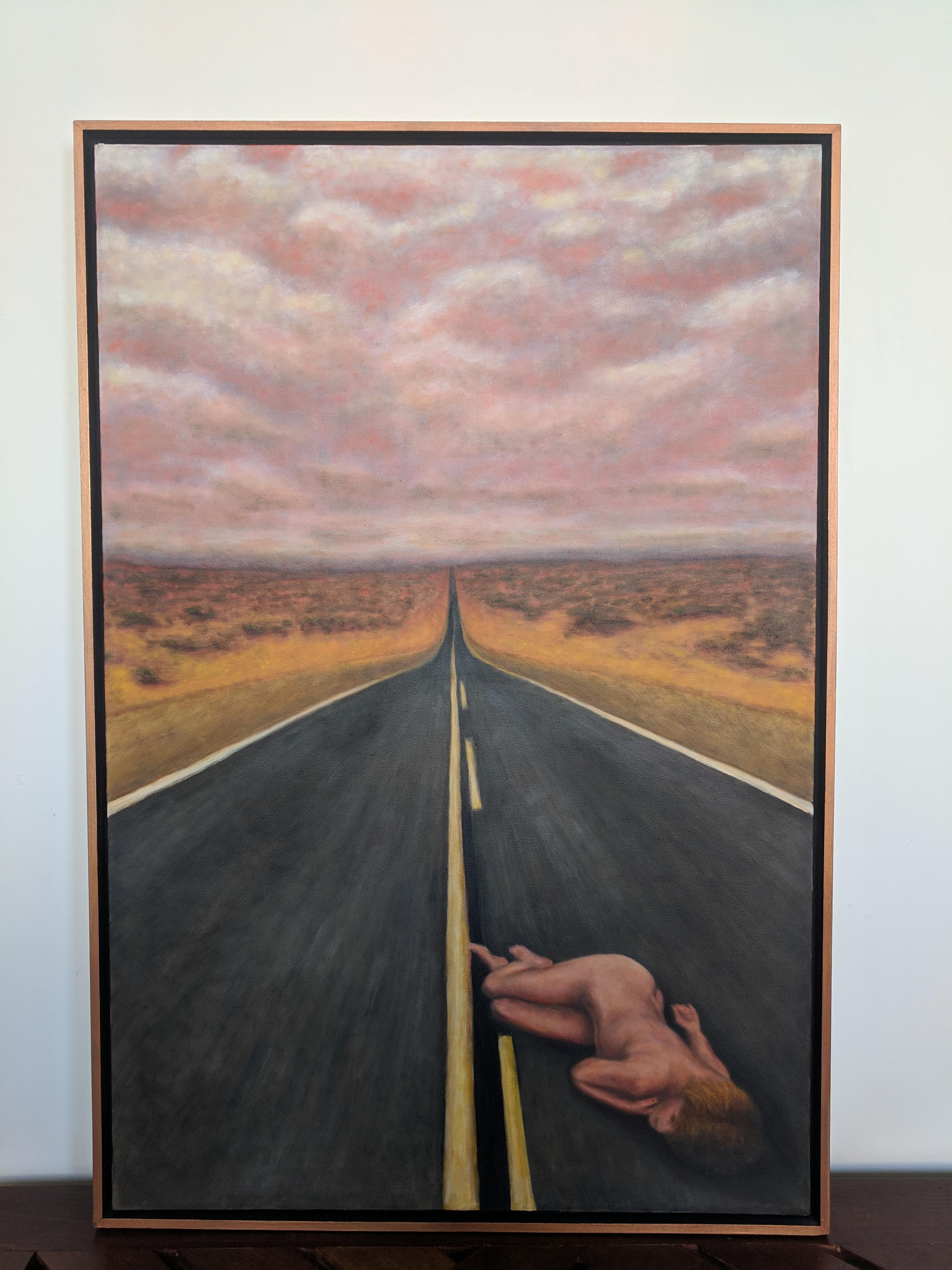 Pintura al óleo -- Descanso en la carretera - Painting Surrealista de Gary Masline