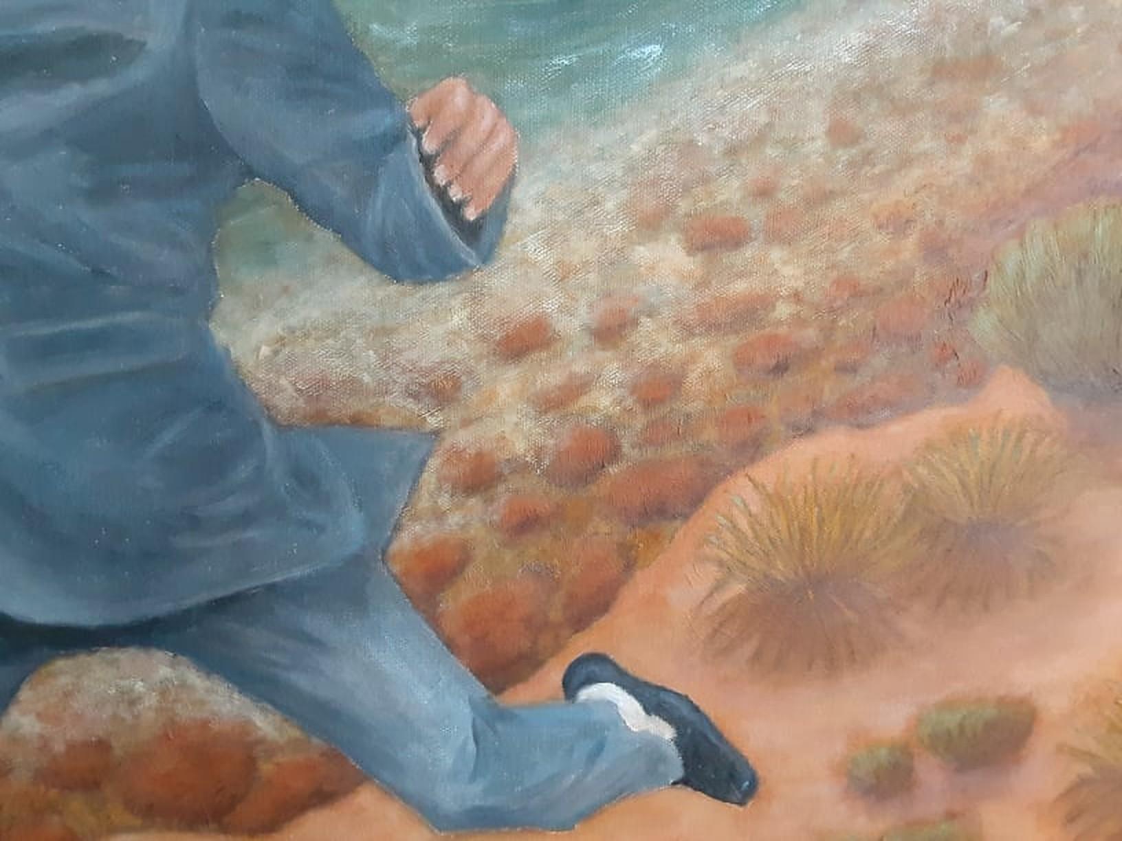 Óleo sobre lienzo -- Entrando en la jubilación - Painting de Gary Masline