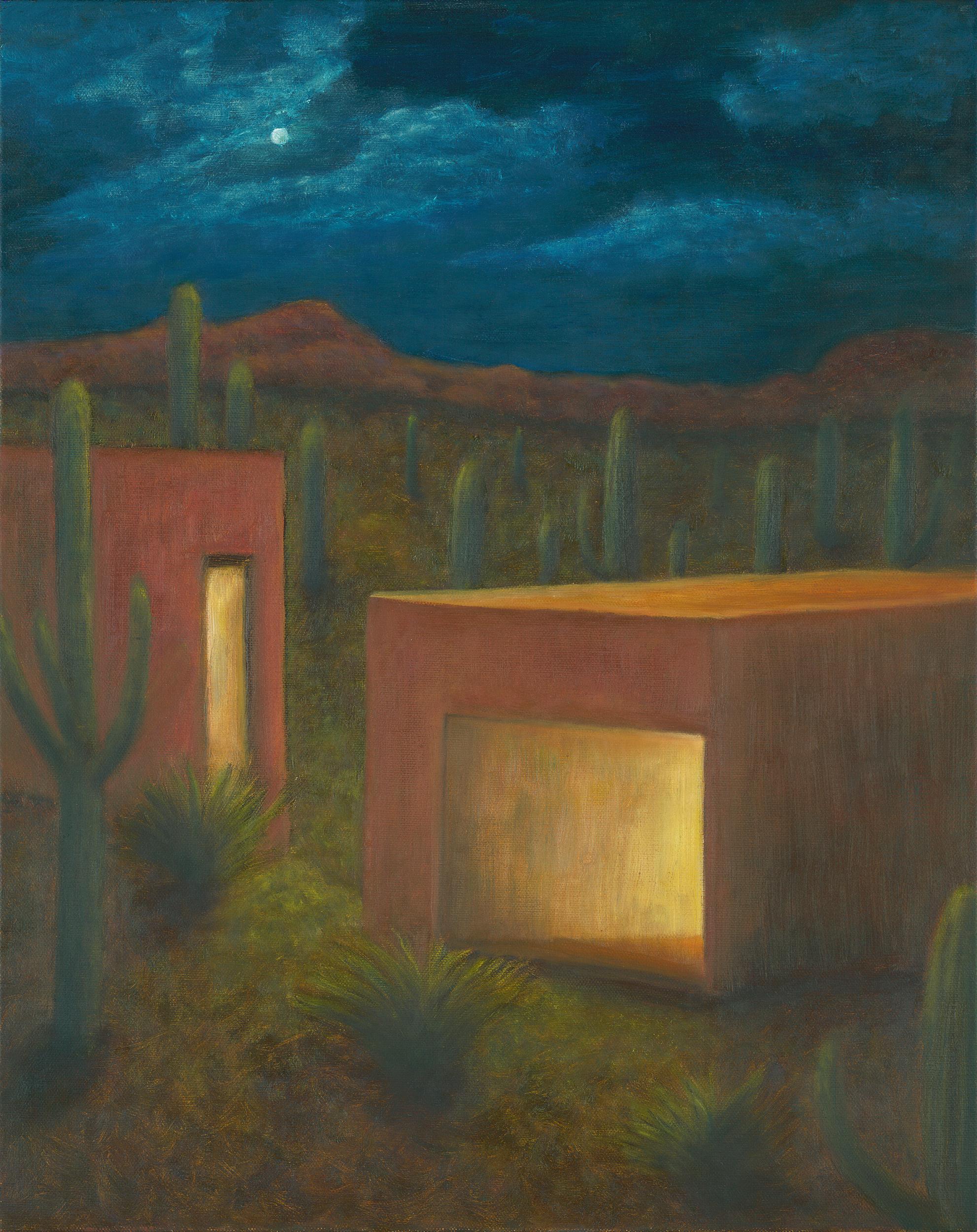 Gary Masline Landscape Painting - Oil on Canvas Painting -- Desert Studio