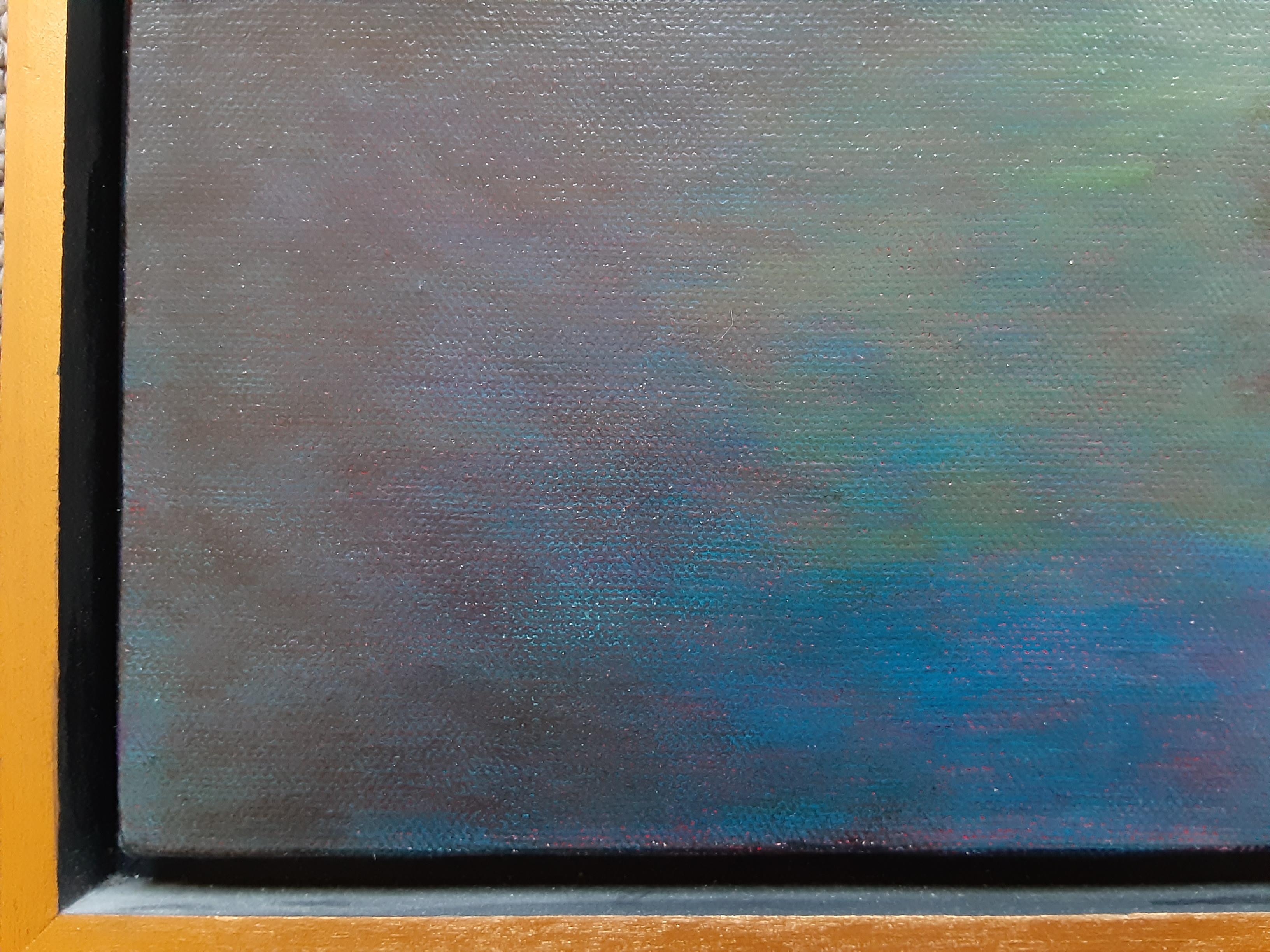 Pintura al óleo sobre lienzo-- Amanecer en la Montaña Roja en venta 4