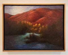 Pintura al óleo sobre lienzo-- Amanecer en la Montaña Roja