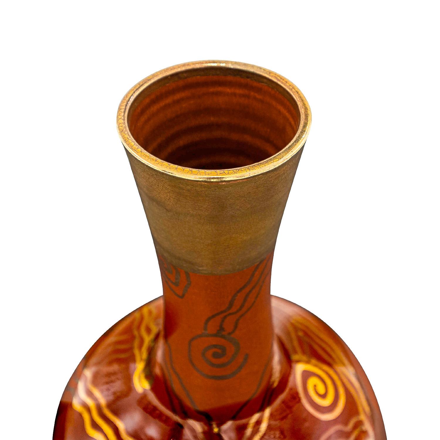 Américain Grand vase en céramique tourné à la main Gary McCloy des années 1970 (signé) en vente