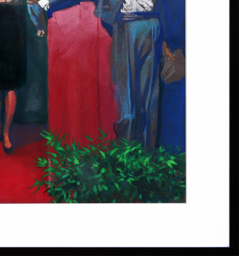 Modern Americana Red, Blue, and Green Still Life Painting of Store Mannequins For Sale 4