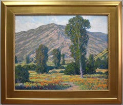 "CALIFORNIA POPPIES" FRAMED 33 X 39 CALIFORNIA LANDSCAPE