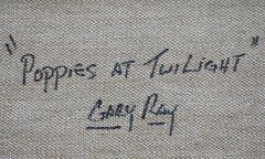 "AMAPOLAS EN EL CREPÚSCULO" ENMARCADO 28,5 X 32,5  PAISAJE CALIFORNIANO