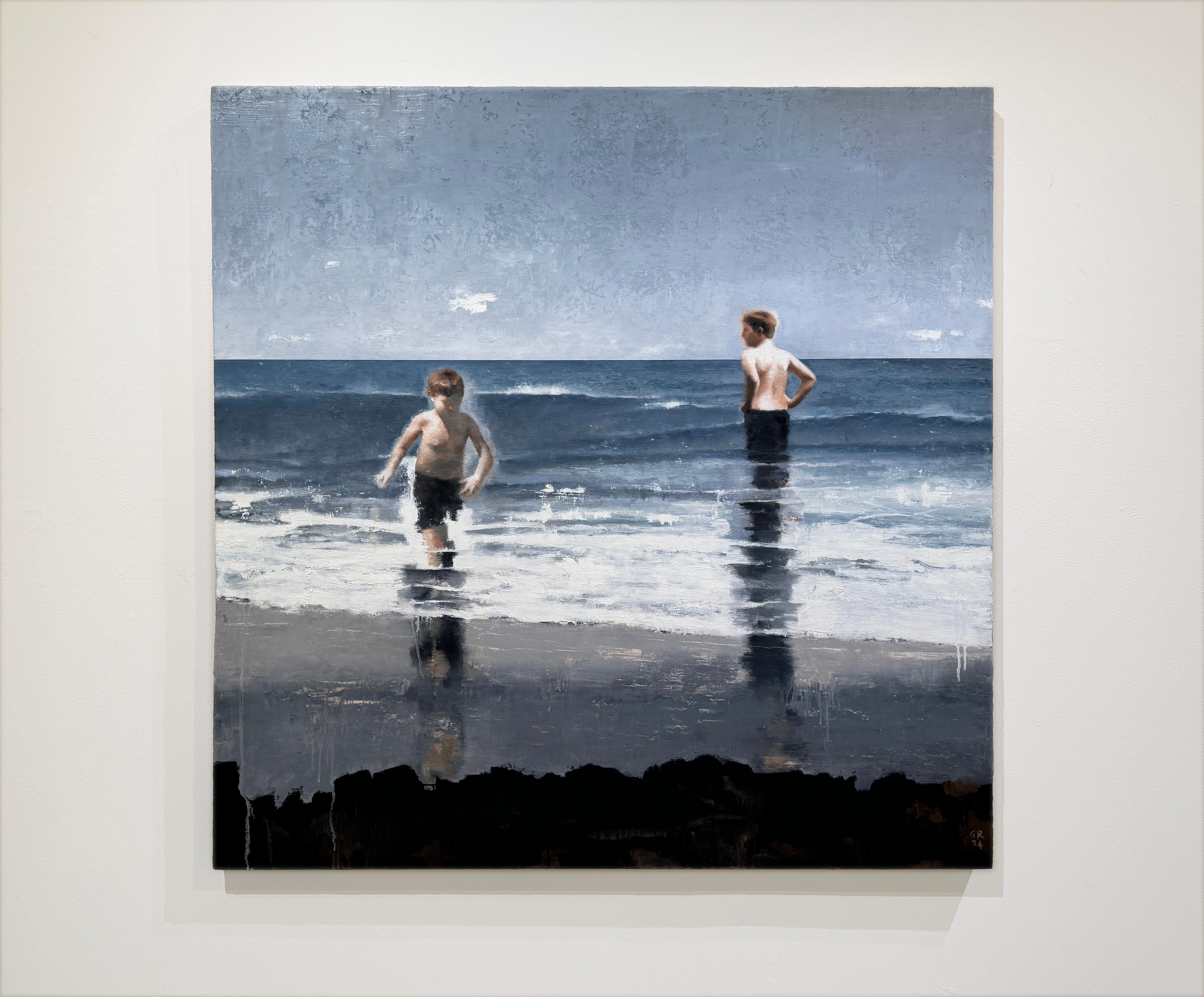 MY BOYS - Figurativo / Juventud / Nostalgia / Playa caprichosa - Painting de Gary Ruddell