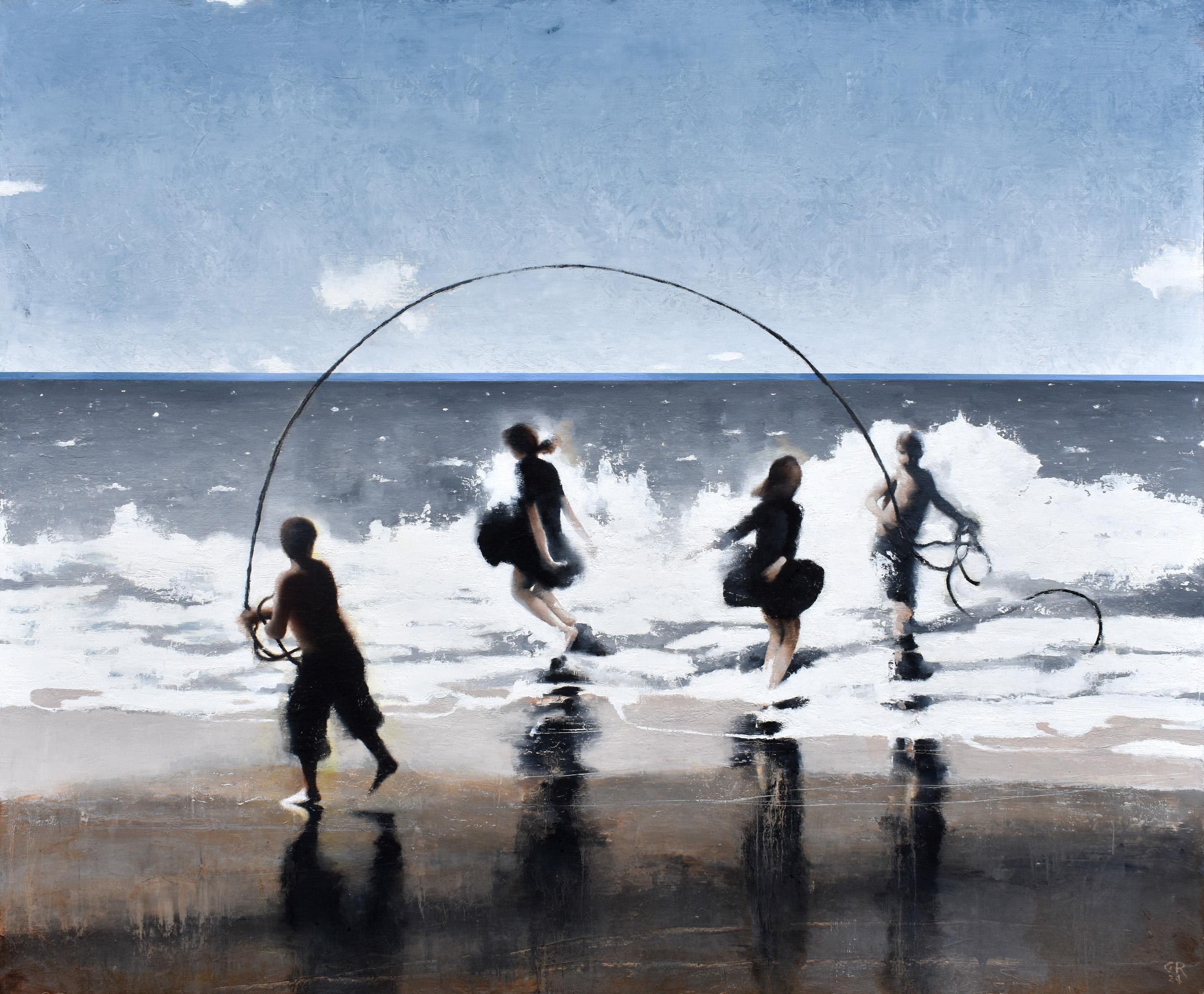 Figurative Painting de Gary Ruddell - LOS GEMELOS - Figurativo / Caprichoso / Playa