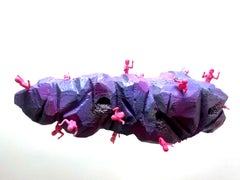 Contemporary Wall Sculpture Installation Outer Space Science Pink Purple